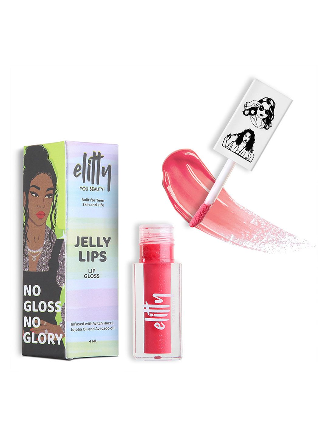 Elitty Jelly Lips High Shine & Glossy Finish Lip Gloss 4ml - Pretty Drip