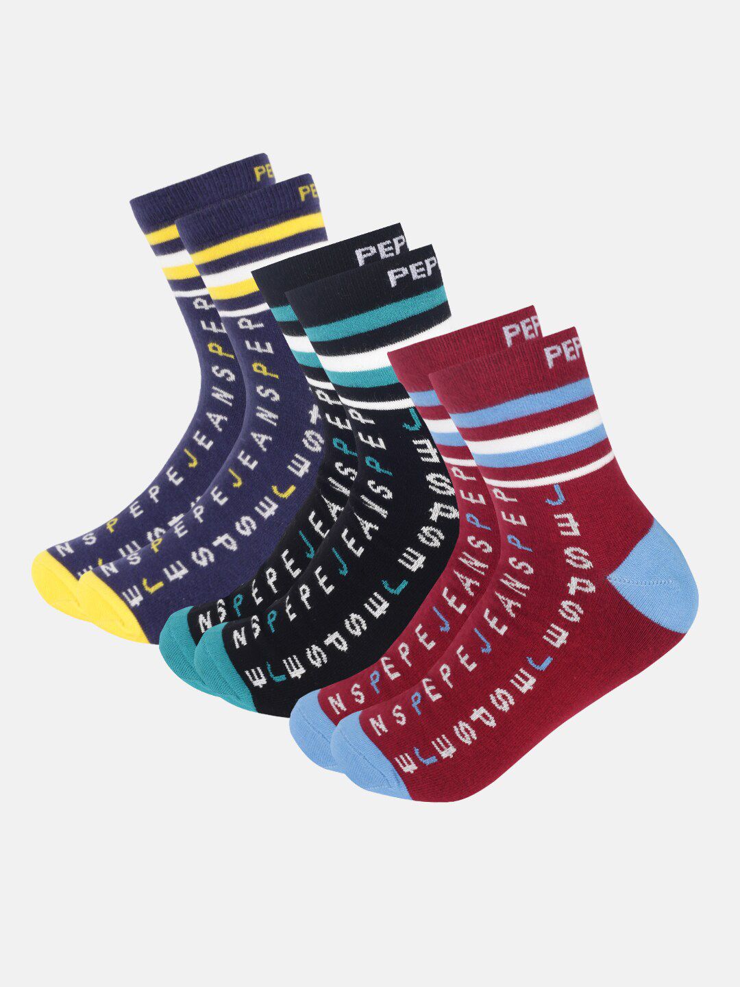 Pepe Jeans Pack of 3 Patterned Ankle-Length Socks