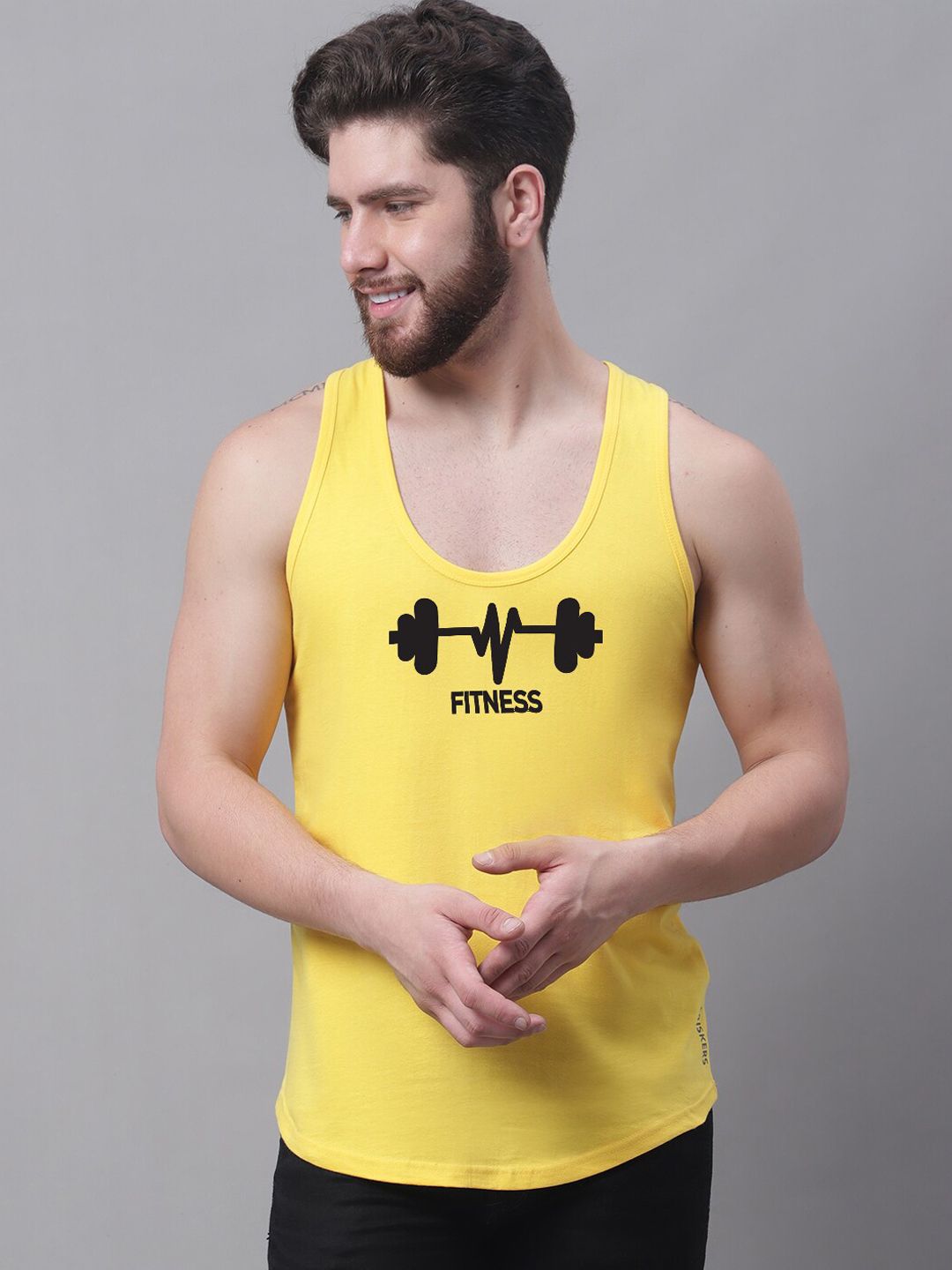 Friskers Graphic Printed Pure Cotton Gym Vest deal from myntra