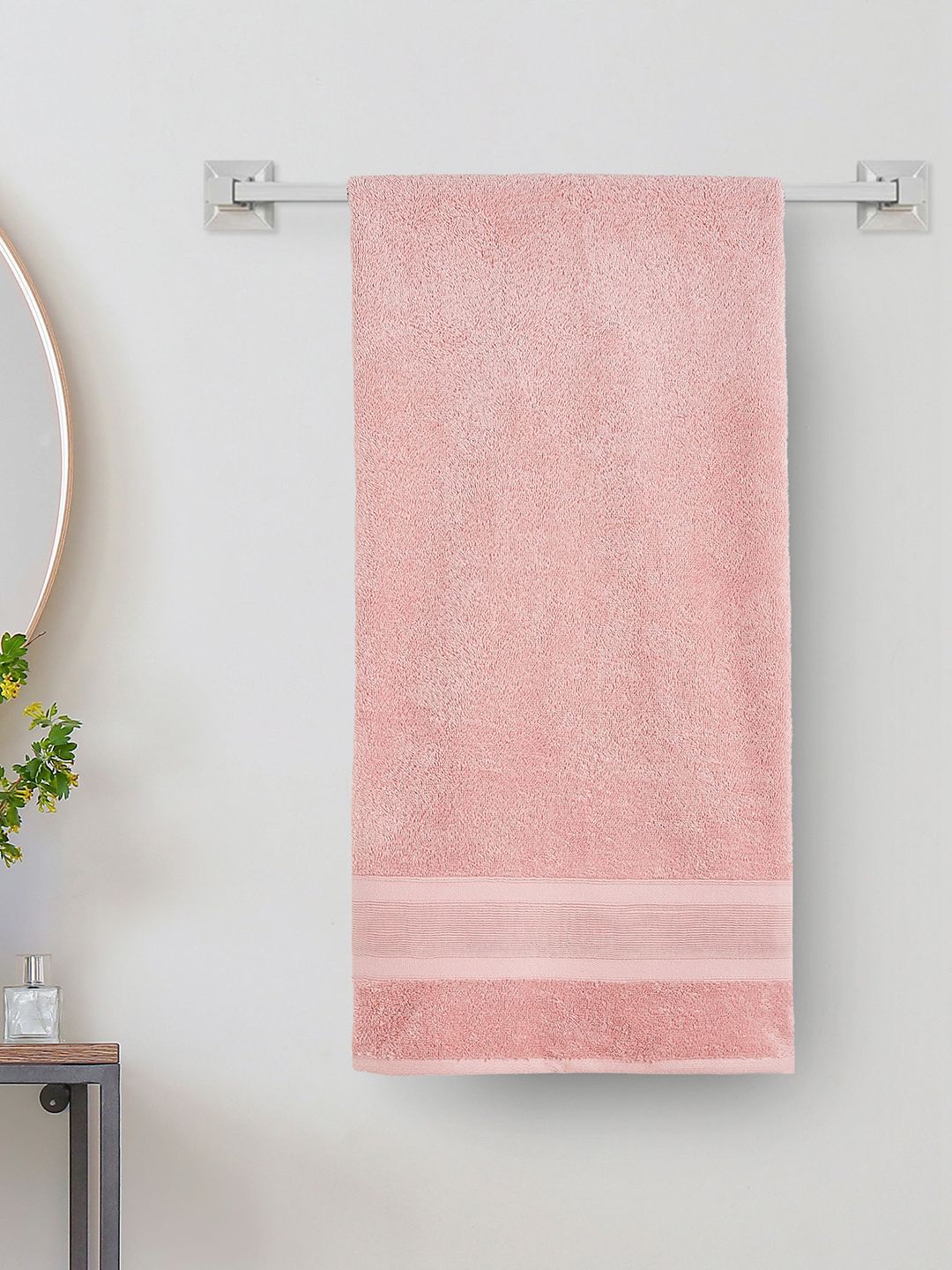 Home Centre Peach-Colored 500 GSM Cotton Bath Towel