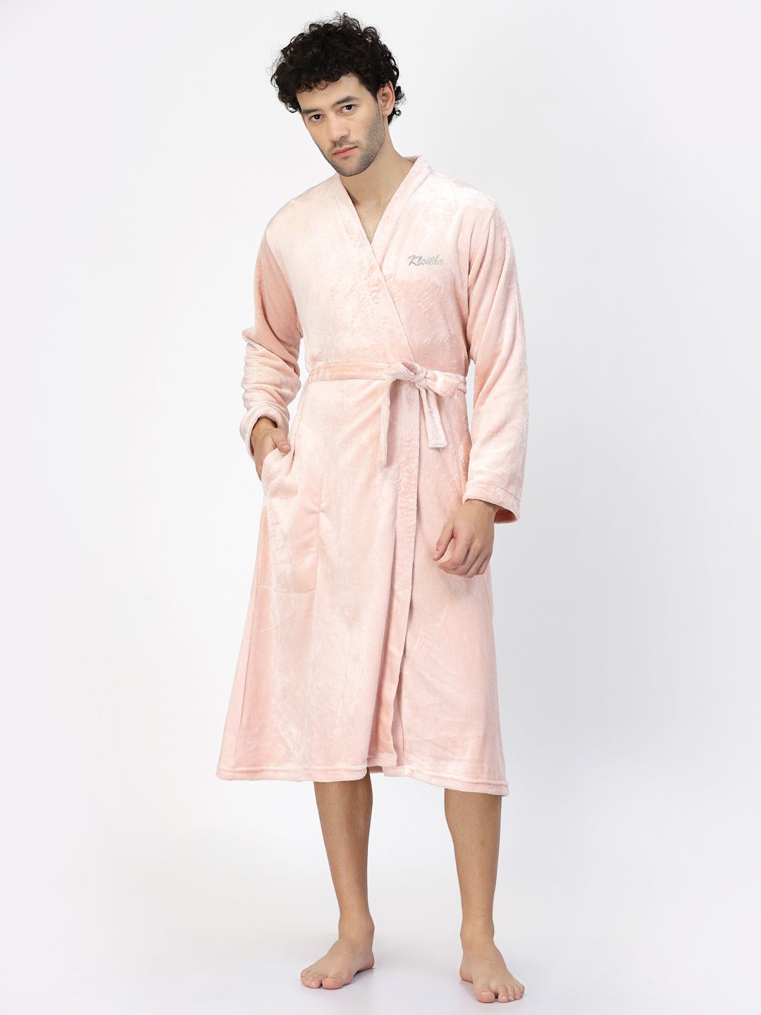 KLOTTHE Men Wool Bath Robe With Belt