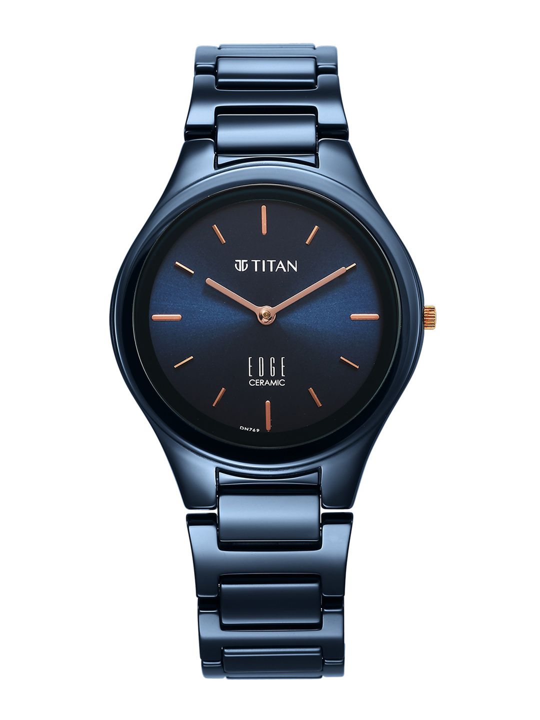 Titan Titan Edge Ceramic Quartz Analog With Blue Dial Watch For Women - Nt2653qc03