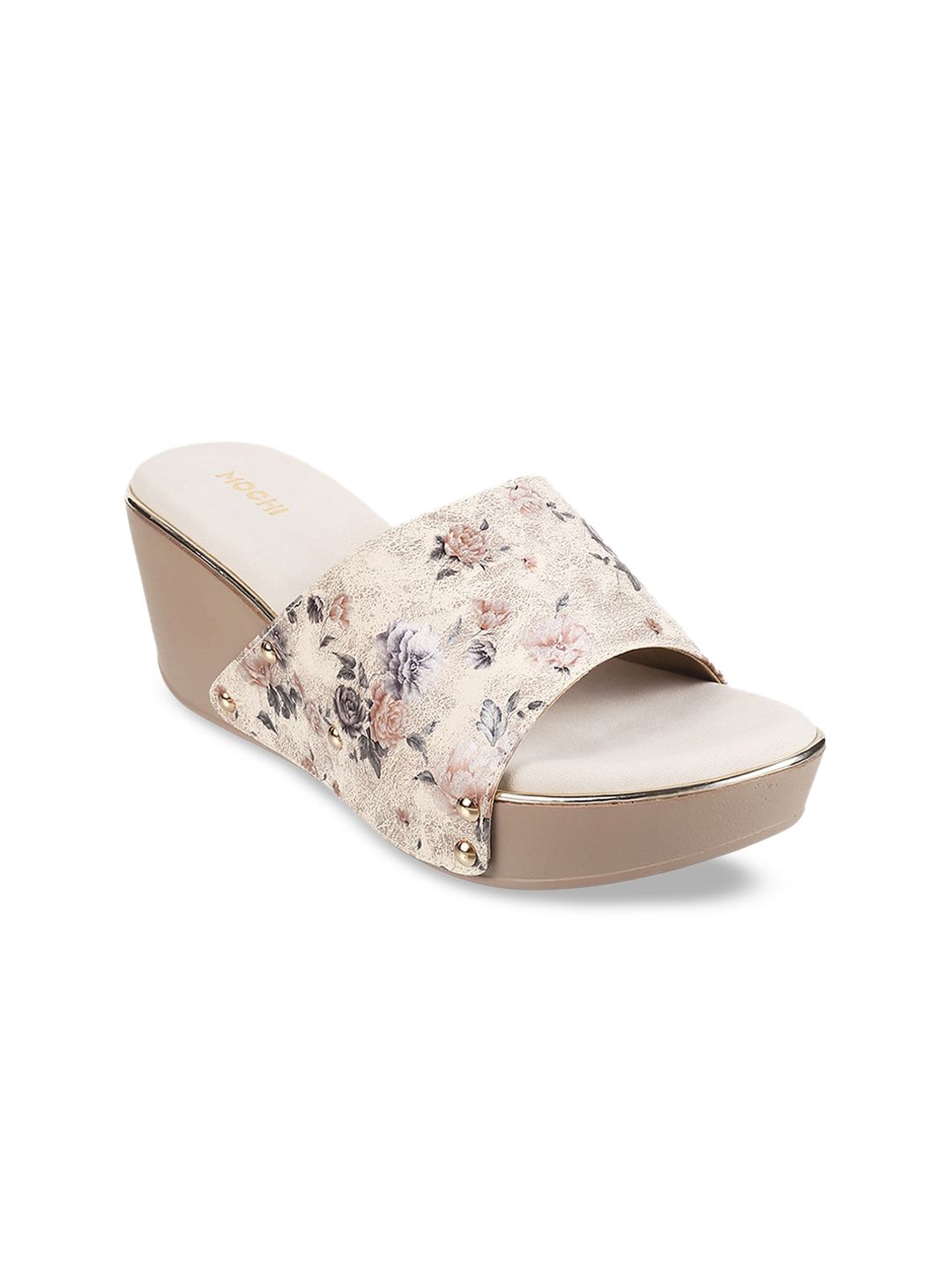 Mochi Printed Open Toe Wedge Heels