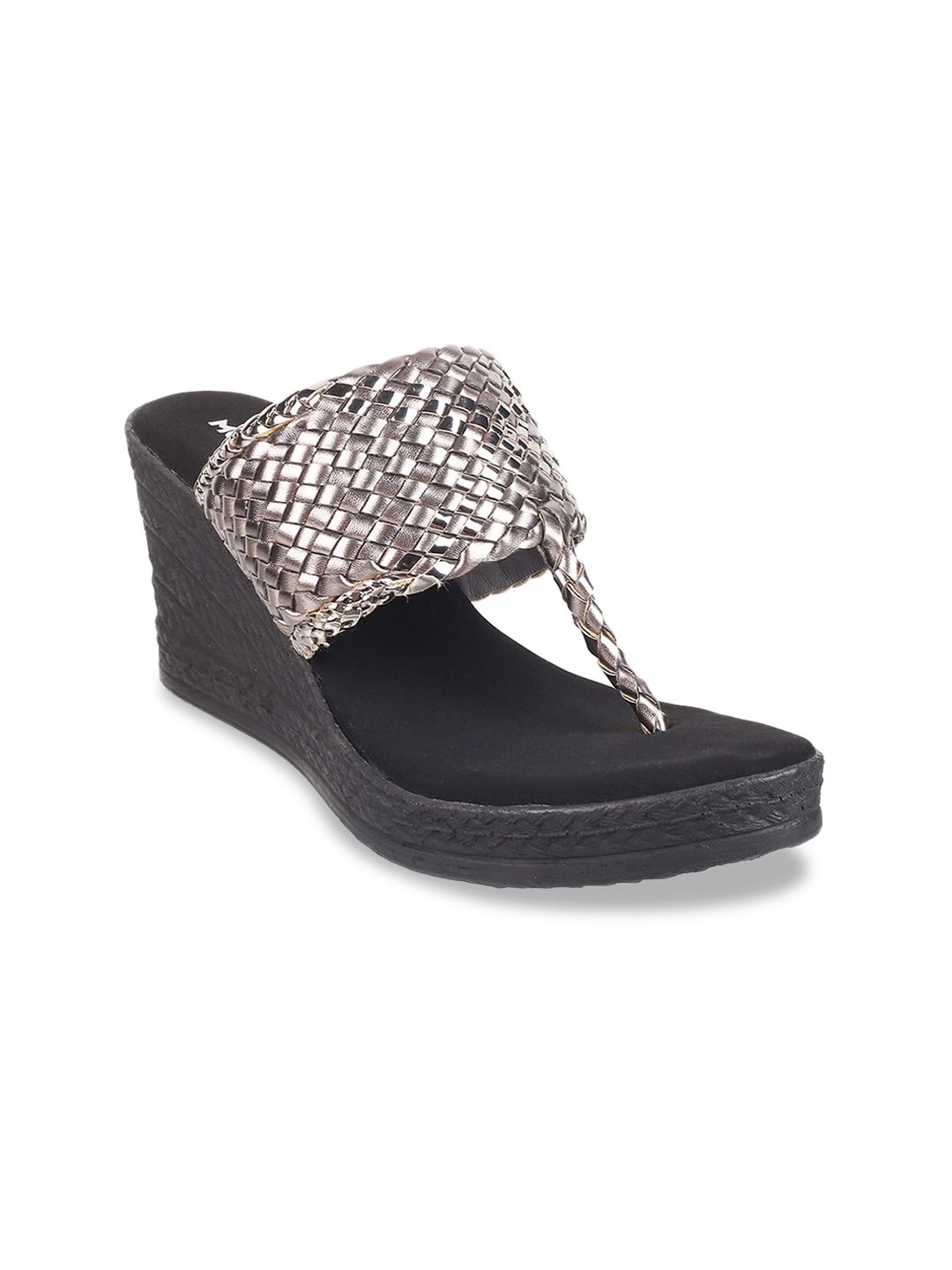 Mochi Textured T-Strap Wedge Heels