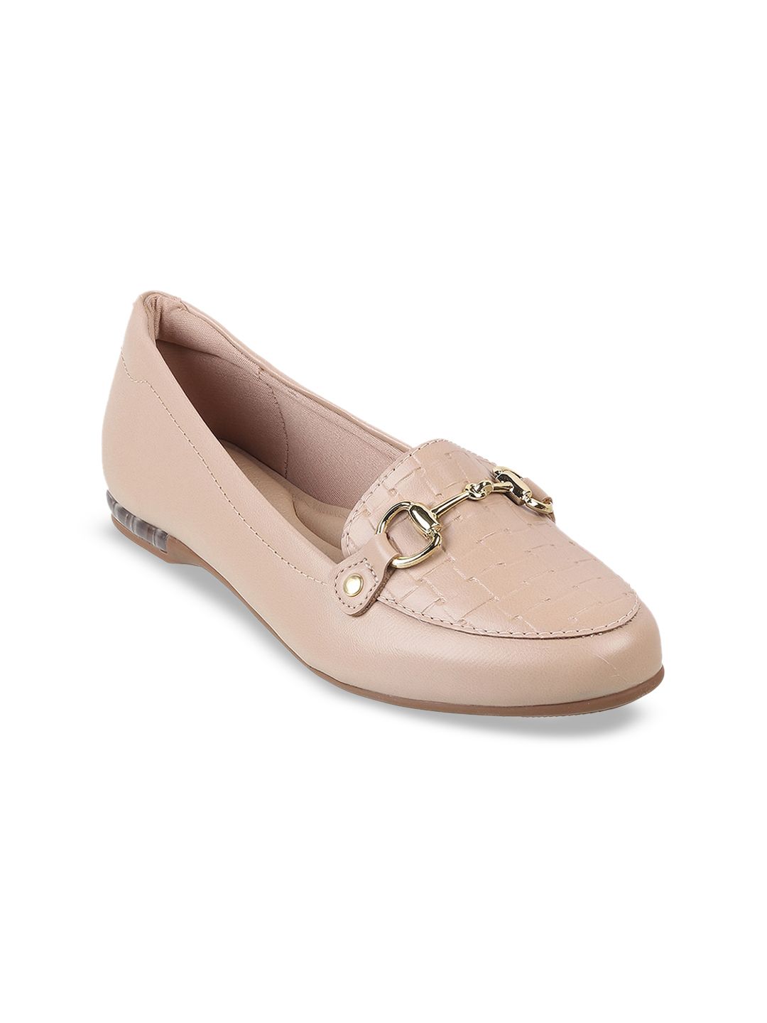 DAVINCHI Textured Buckled Ballerinas