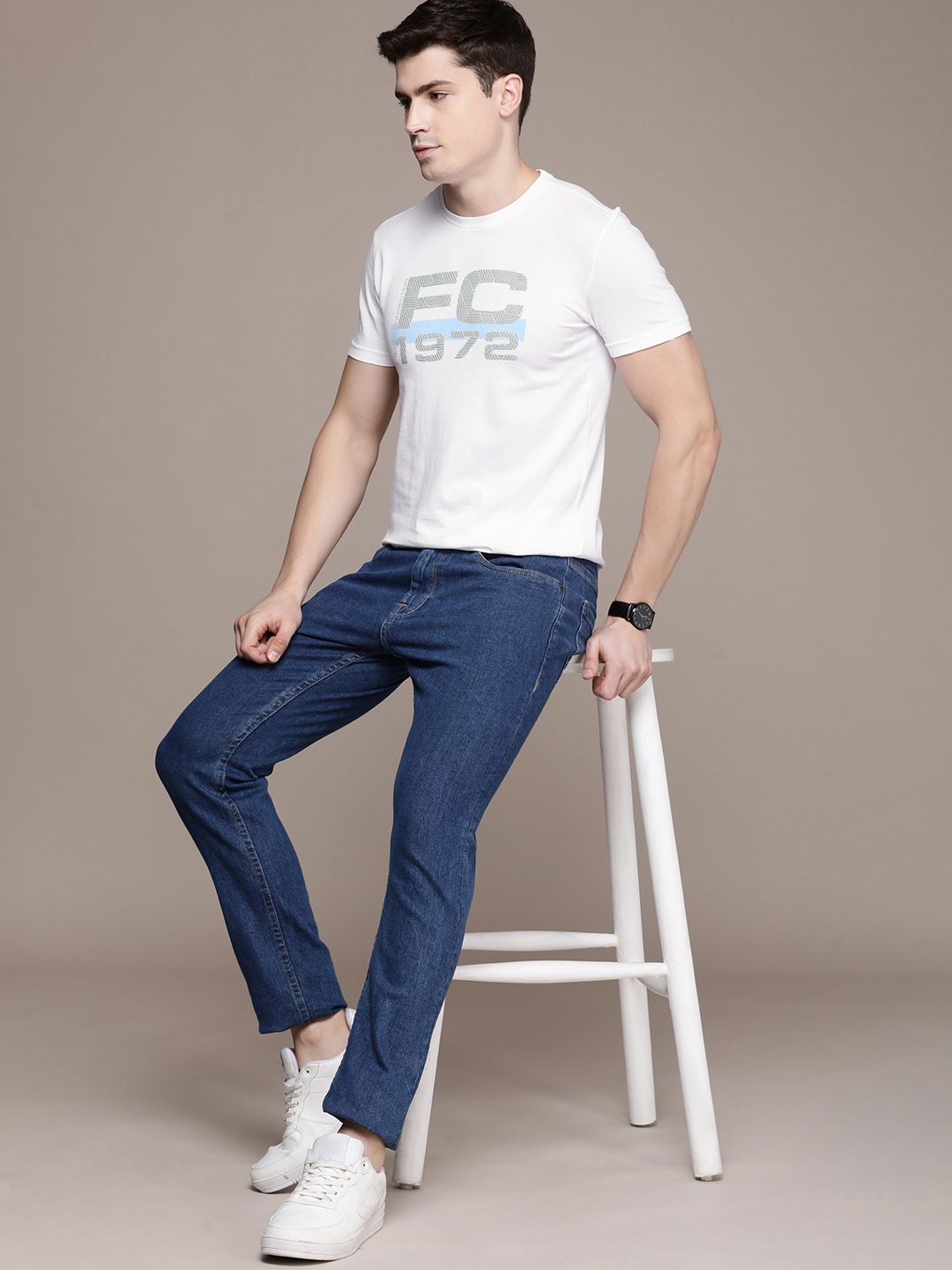 FCUK Men Typography Printed Pure Cotton T-shirt
