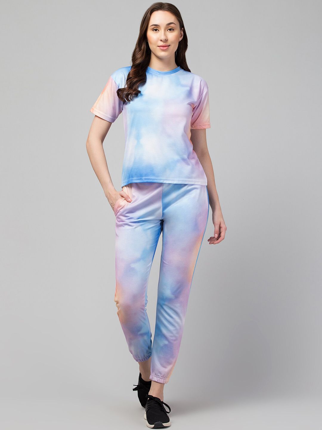 FFLIRTYGO Women Tie Dye T-Shirt & Joggers Co-Ord