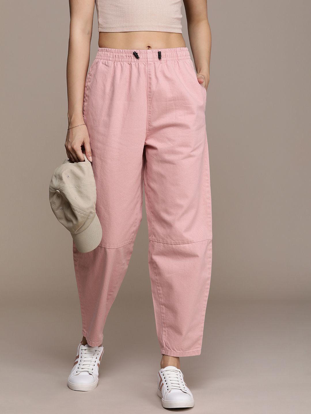 The Roadster Life Co. Women Pure Cotton Solid Trouser Price in India