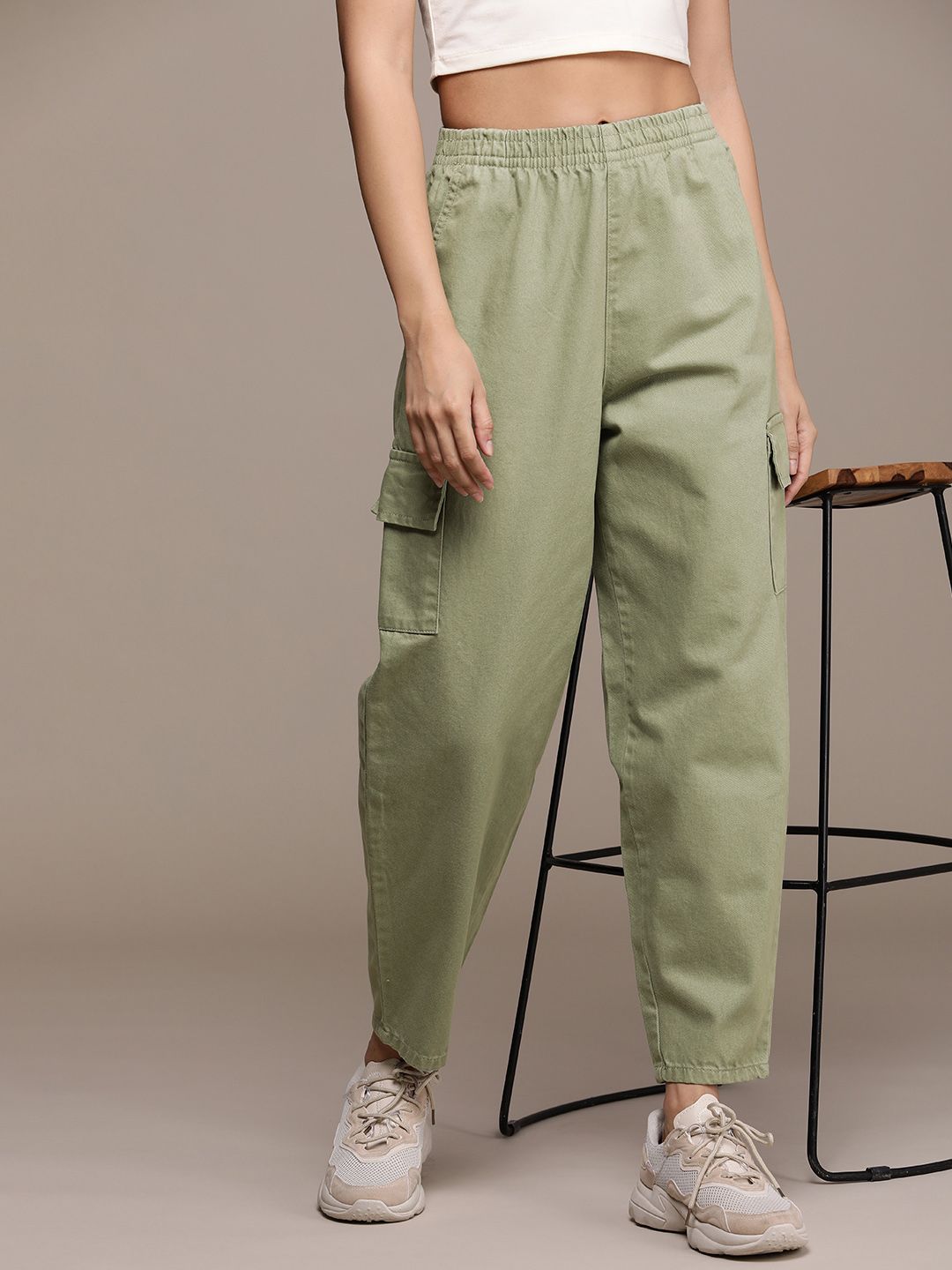 The Roadster Lifestyle Co. Women Pure Cotton Cargos Trousers Price in India