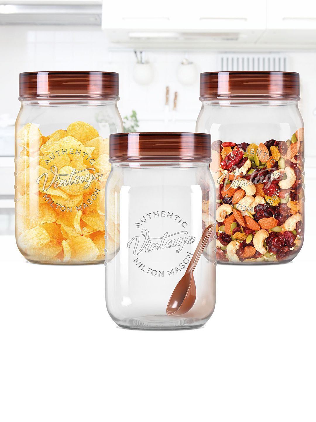 Milton Vintage 3-Pieces Transparent Storage Container 750ml Each deal from myntra
