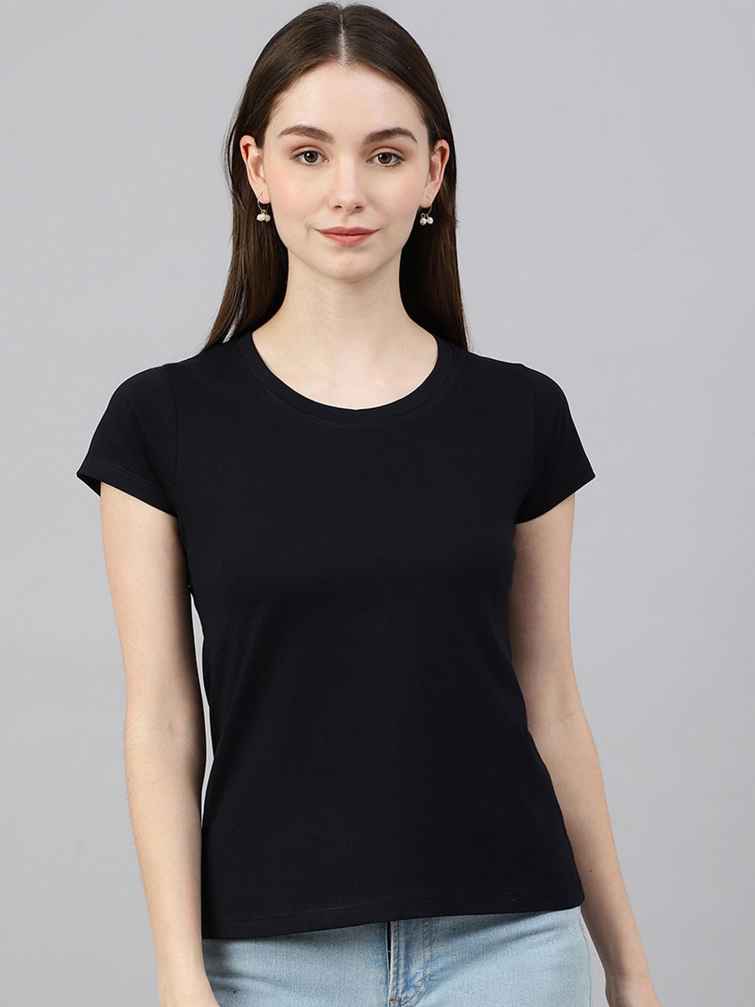 COLOR CAPITAL Black Cotton Top Price in India