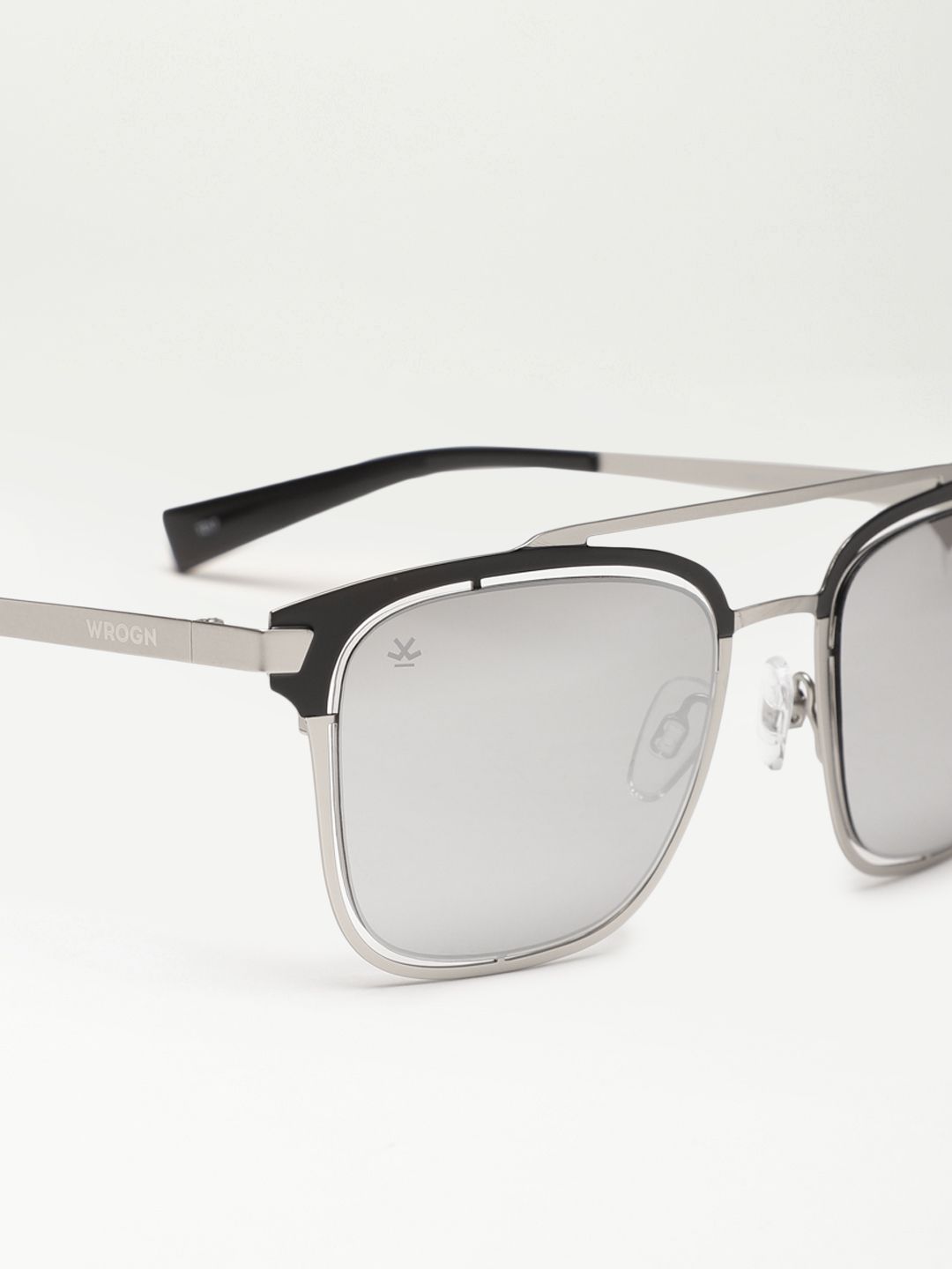 WROGN Unisex Browline Mirrored Sunglasses MFB-PN-CY-51458 Price in India