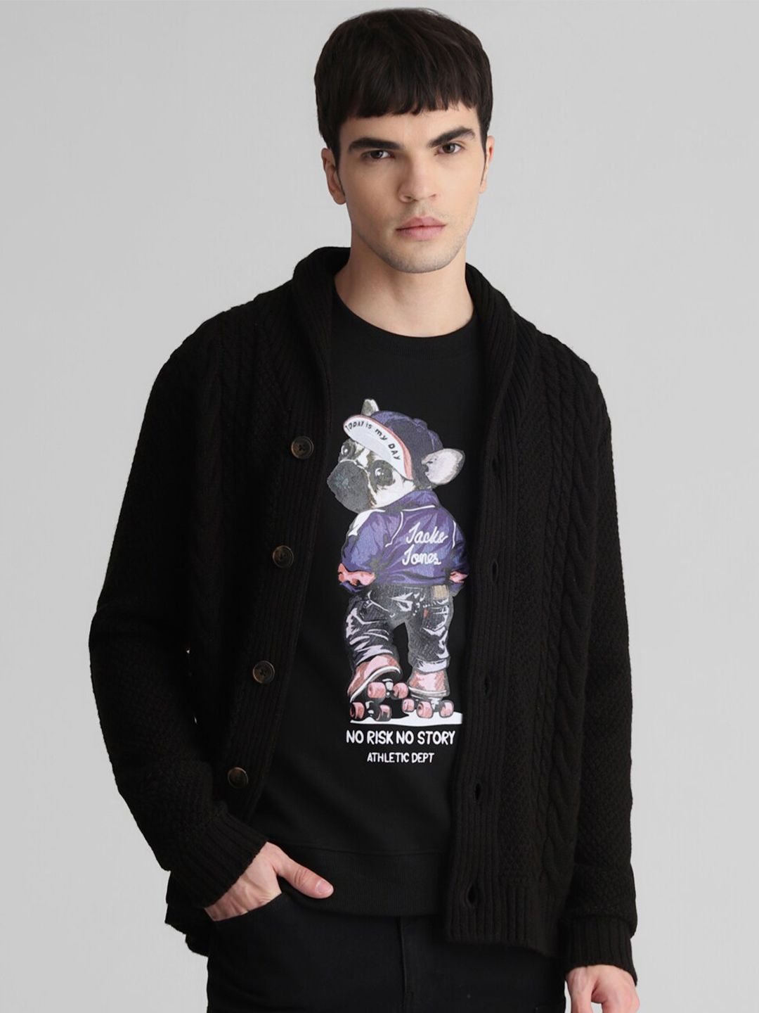 Buy Jack & Jones Cable Knit Acrylic Cardigan - Sweaters for Men