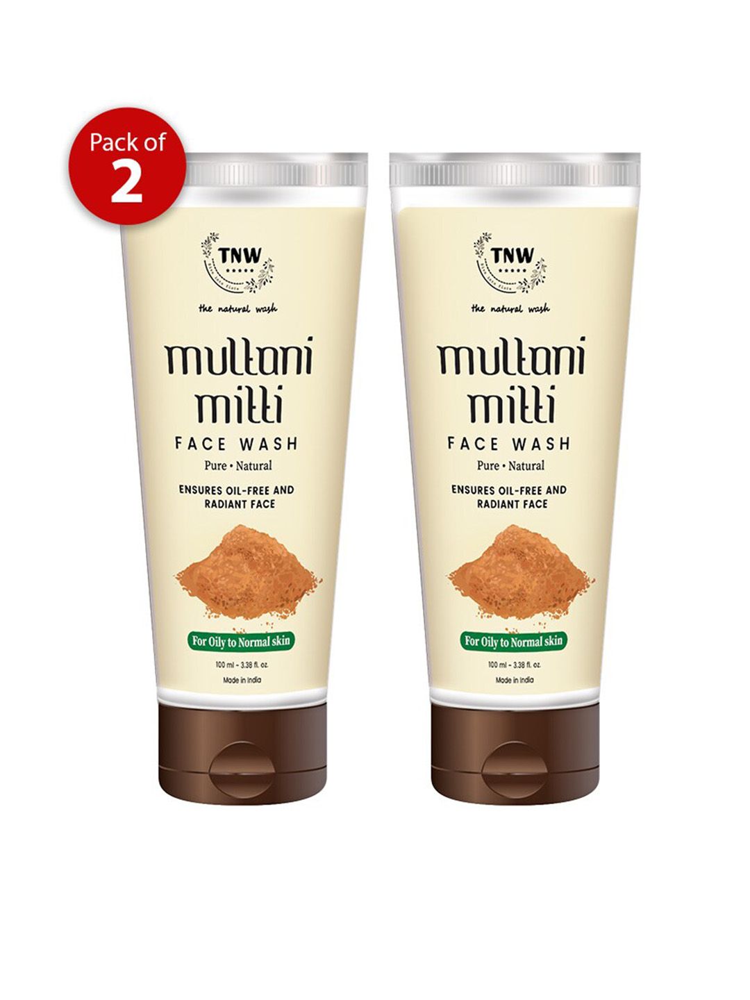 TNW the natural wash Set Of 2 Multani Mitti Face Wash For Oily Skin - 100ml Each