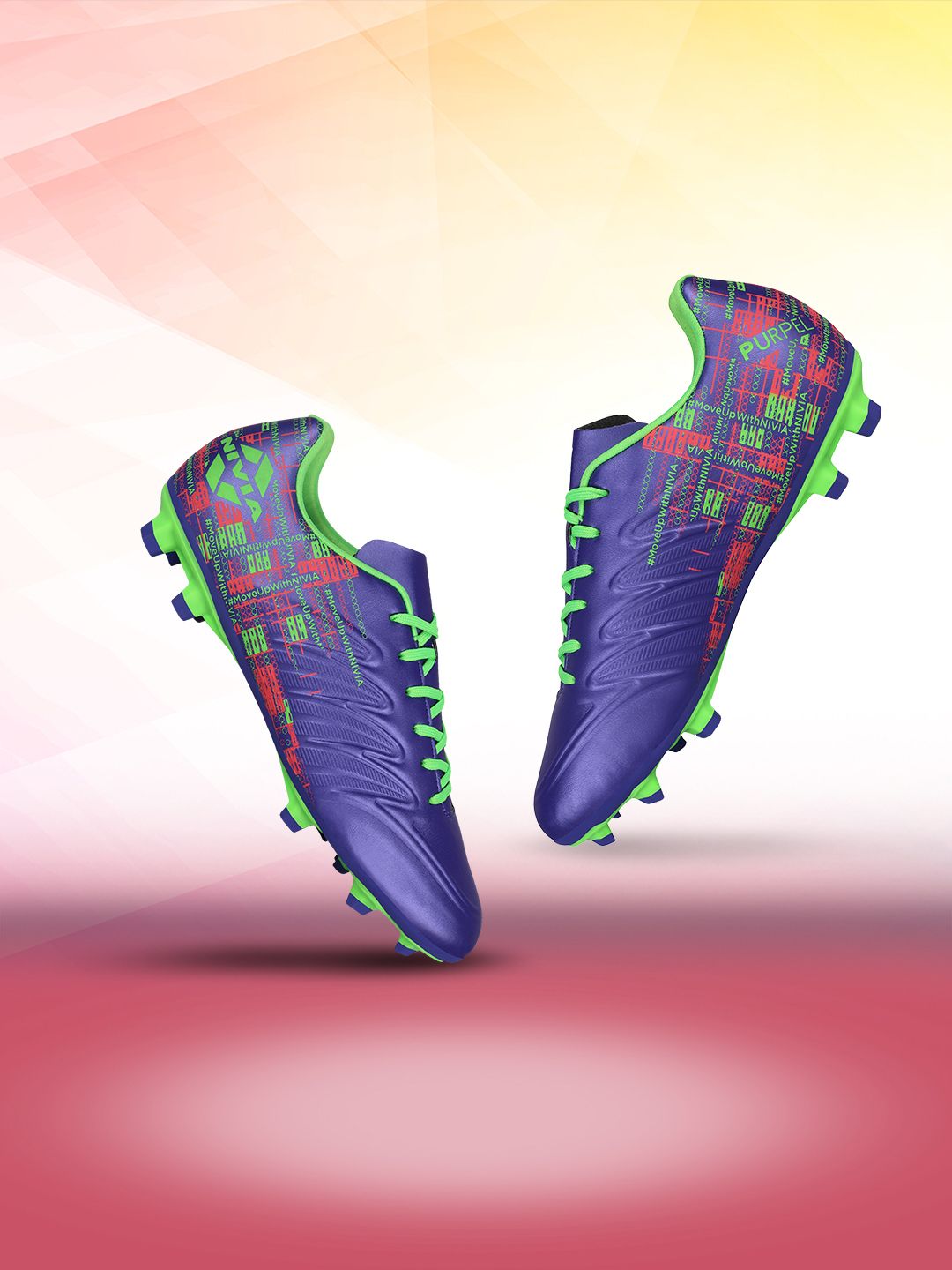 NIVIA Purple Football Studs with TPU Sole For Better Grip For Hard & Grassy Surfaces