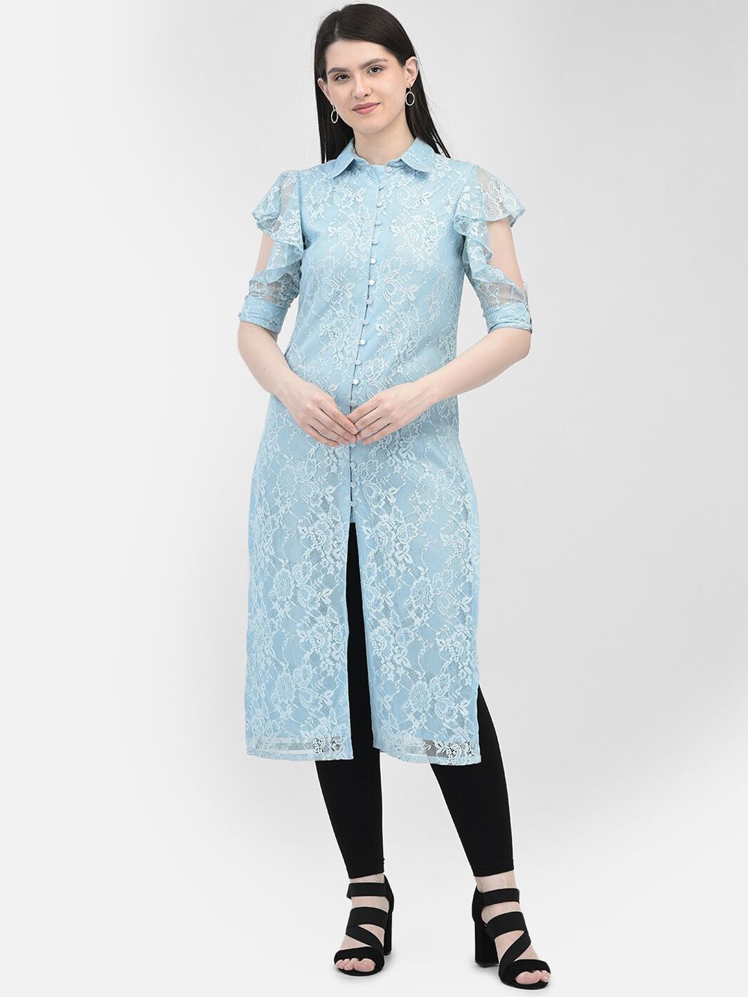 Ojjasvi Woven Design Shirt Collar Slit Sleeves Kurta Price in India