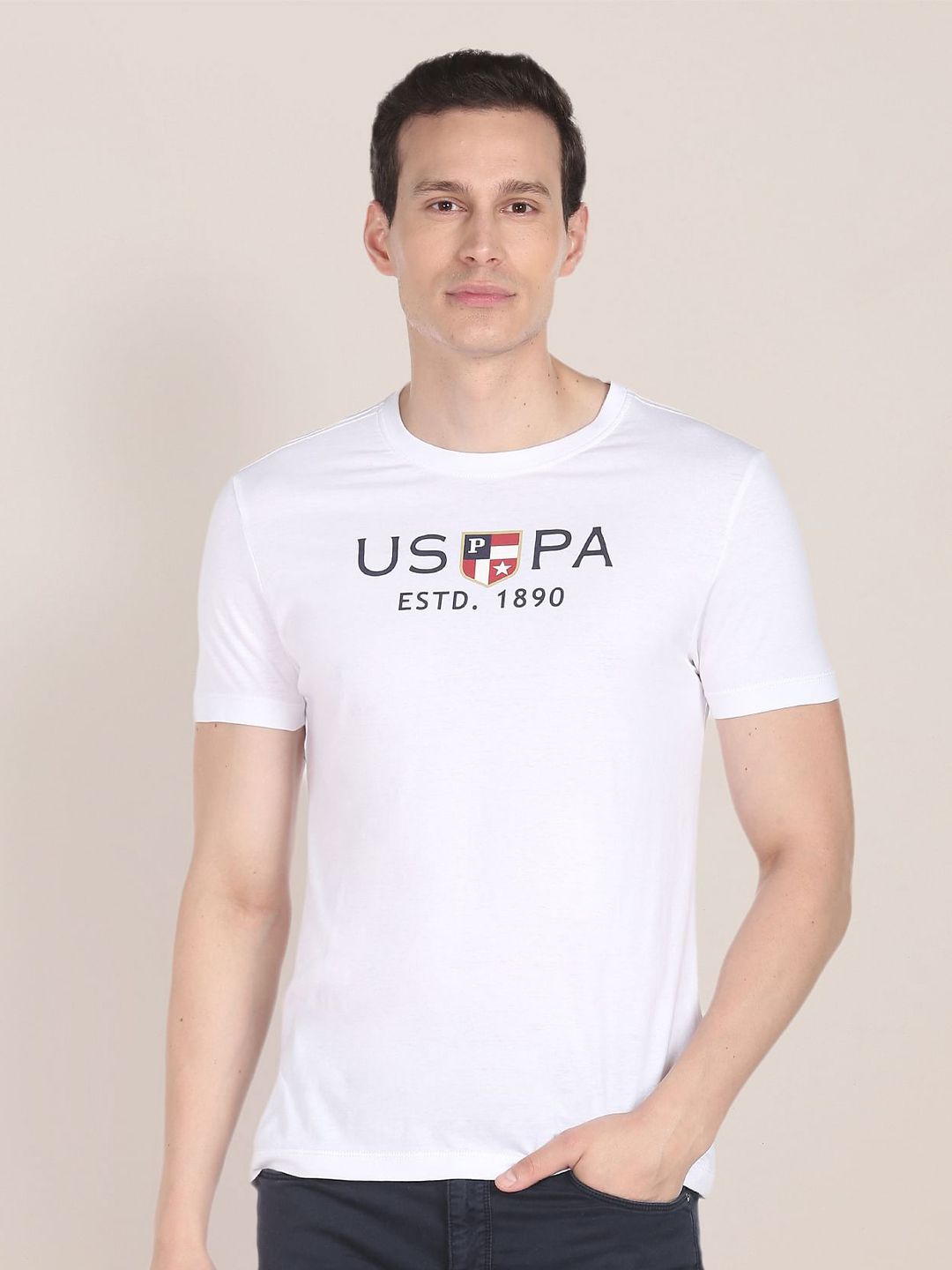 U.S. Polo Assn. Typography Printed Pure Cotton T-Shirt