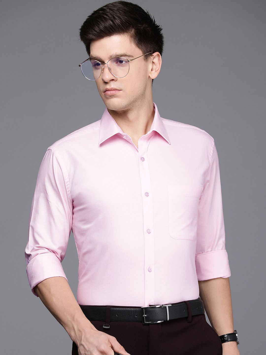 Raymond Solid Slim Fit Pure Cotton Formal Shirt