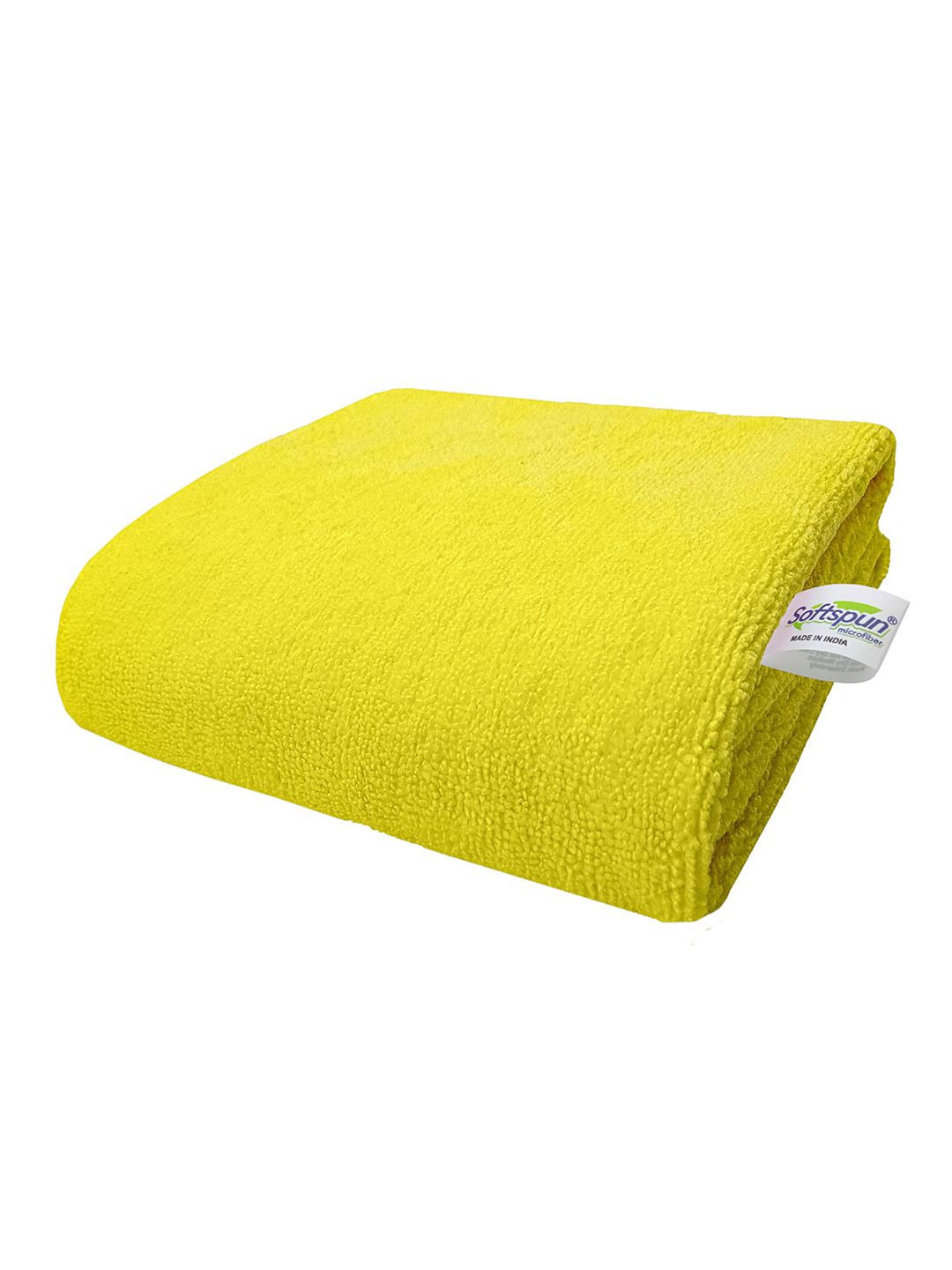 Softspun Microfiber Yellow 340 GSM Bath Towel