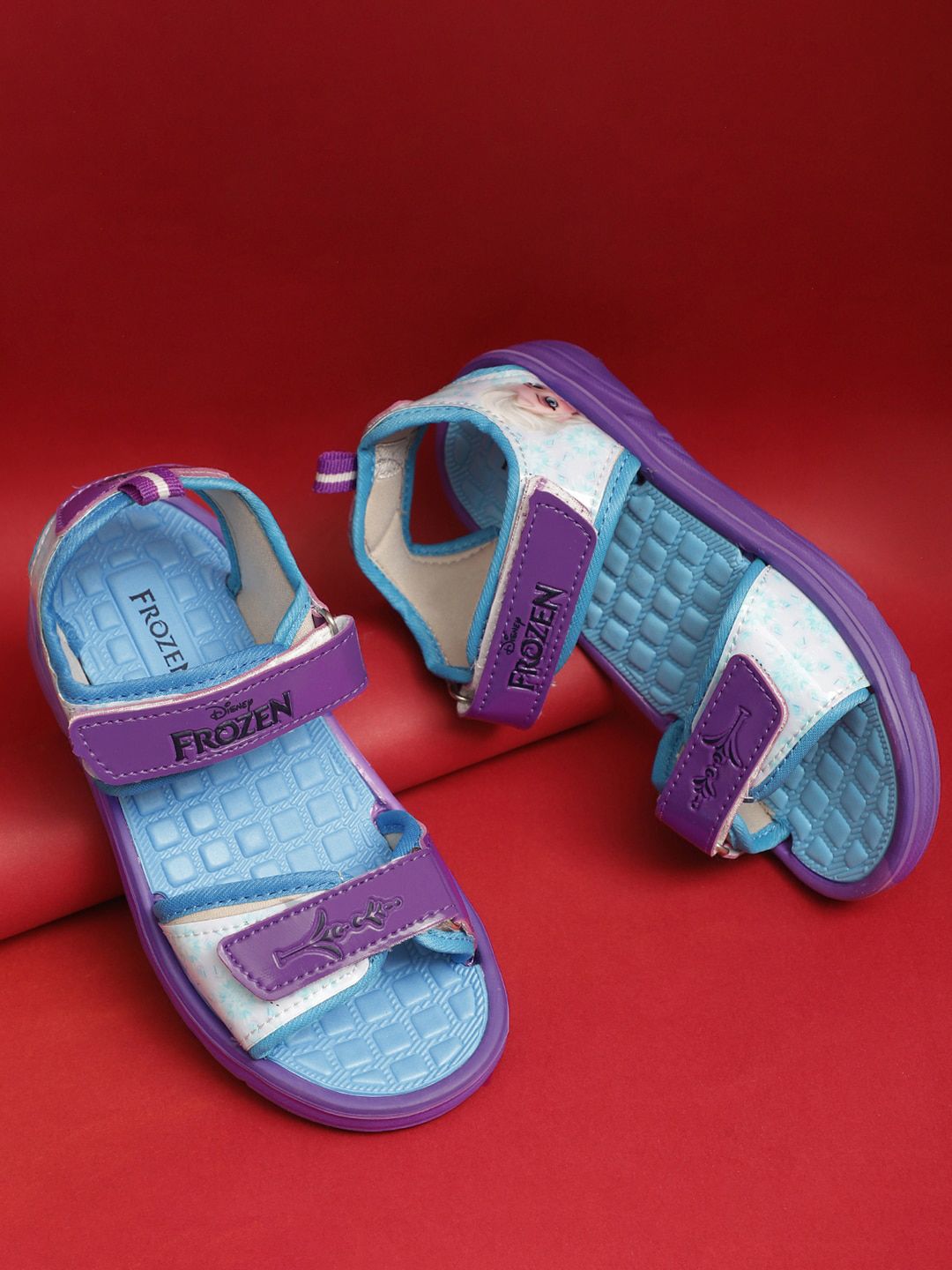 Kids Ville Girls Frozen Printed Open Toe Flats Price in India