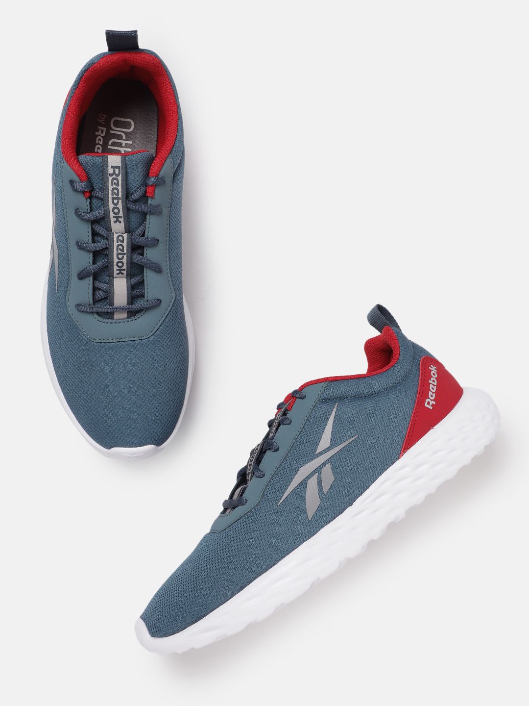 Reebok Men Woven Design Amaze Walker Walking Shoes with Brand Logo Detail