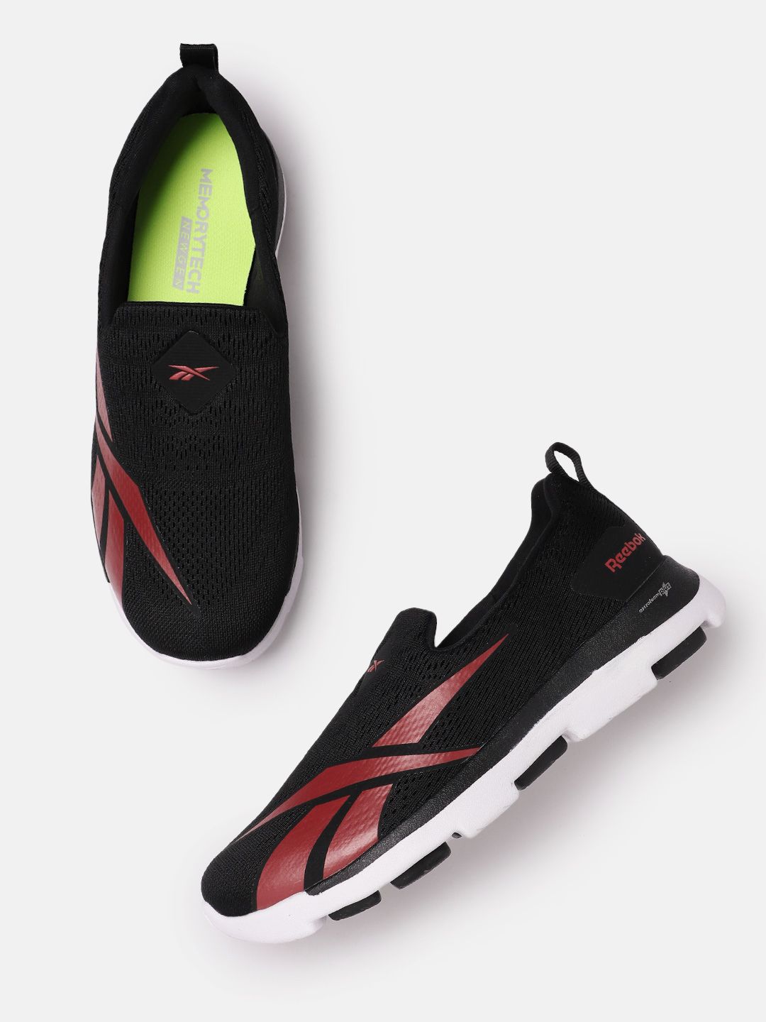 Reebok Men Woven Design Mile Tile Slip Walking Shoes
