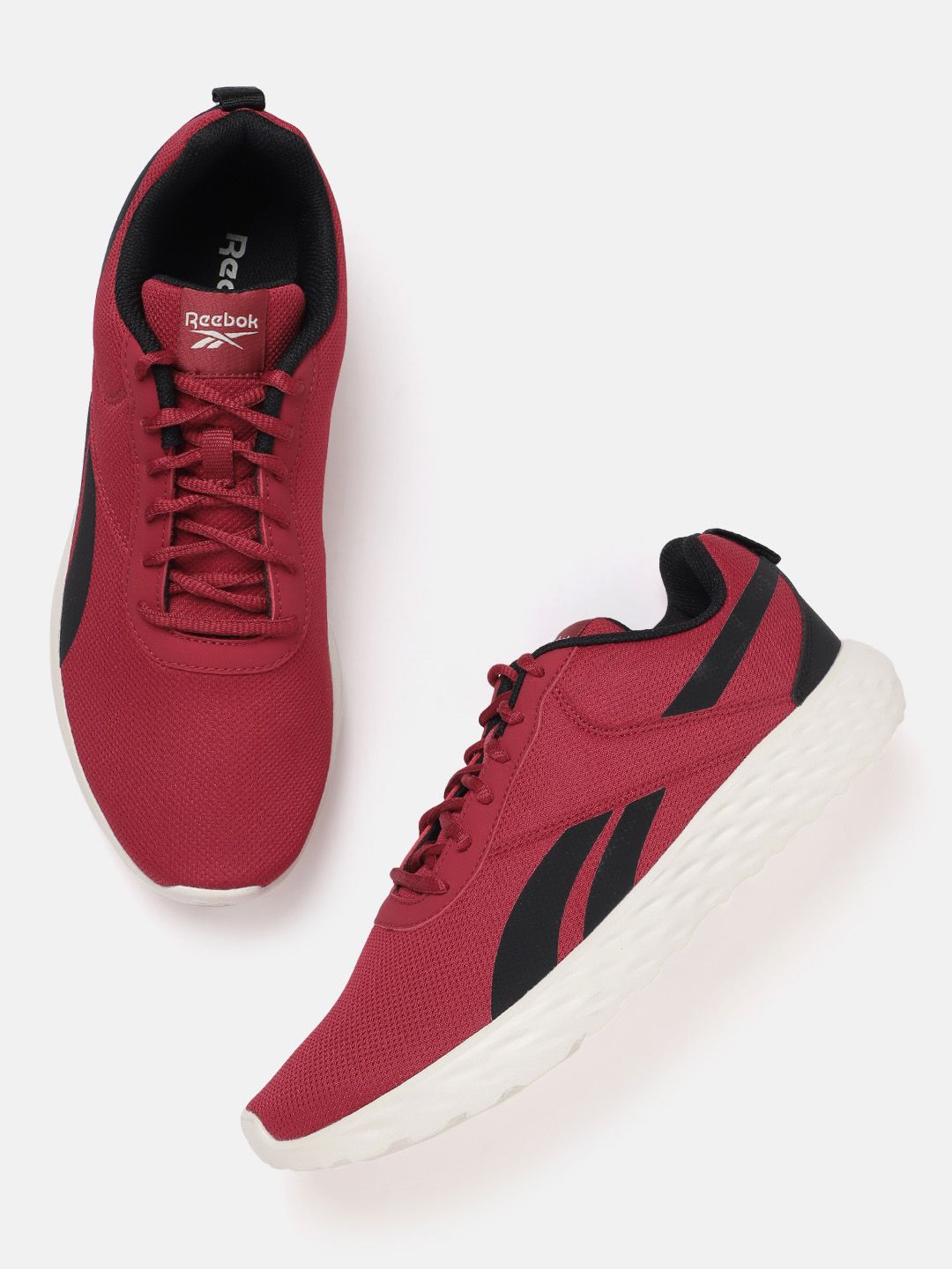 Reebok Men Woven Design Energy Streak Running Shoes with Brand Logo Detail