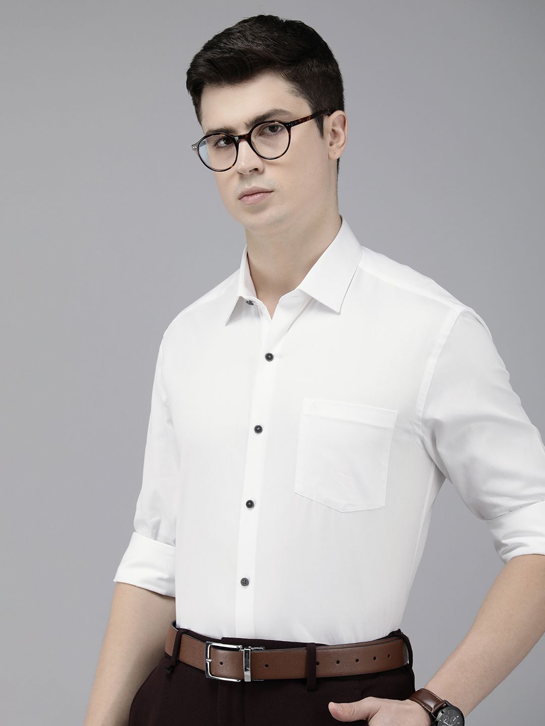 Arrow Solid Manhattan Slim Fit Pure Cotton Formal Shirt