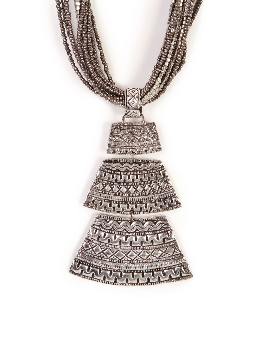 Bamboo Tree Jewels Silver-Toned Metal Necklace Price in India