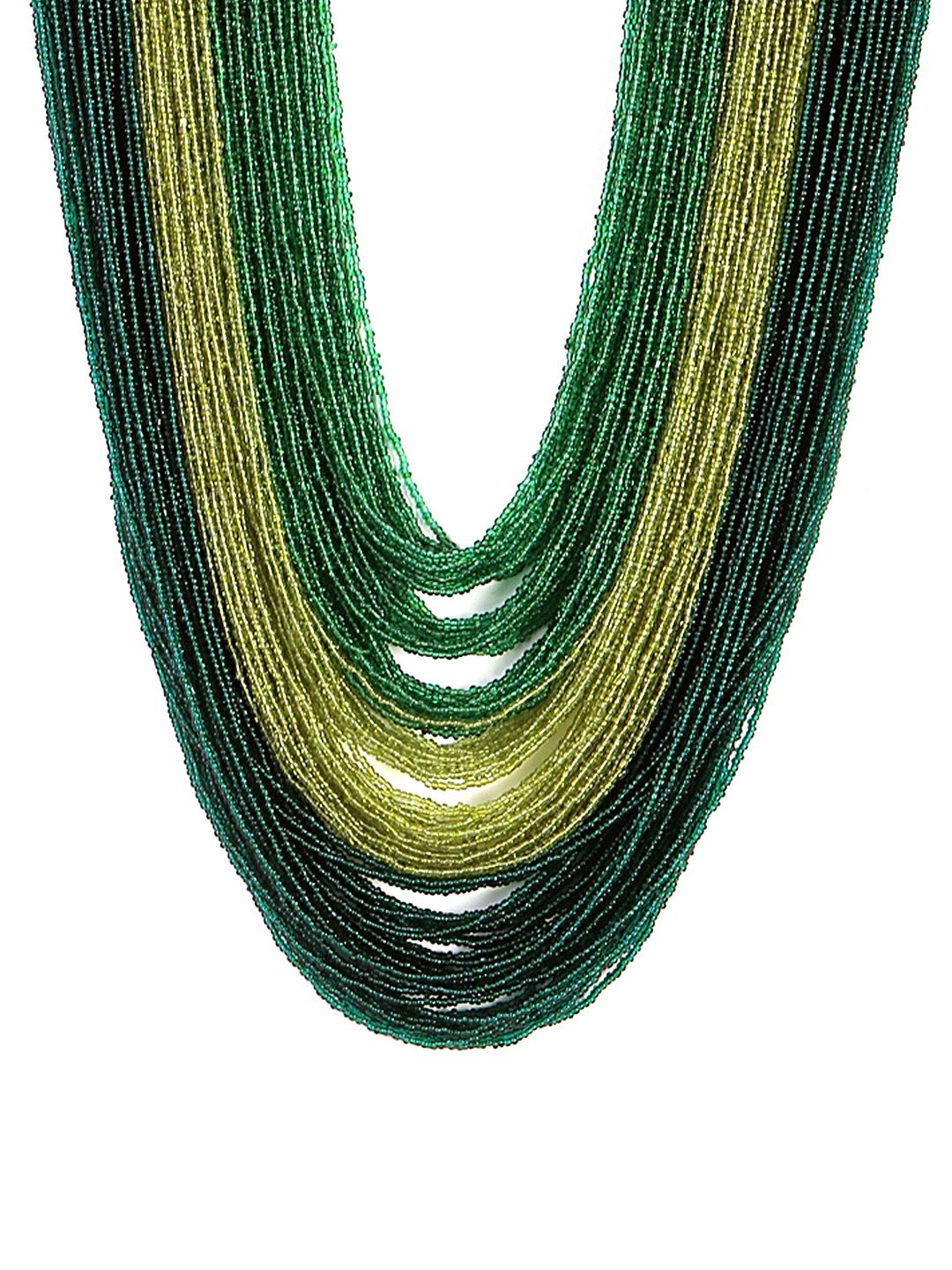 Bamboo Tree Jewels Green Bead Metal Necklace Price in India