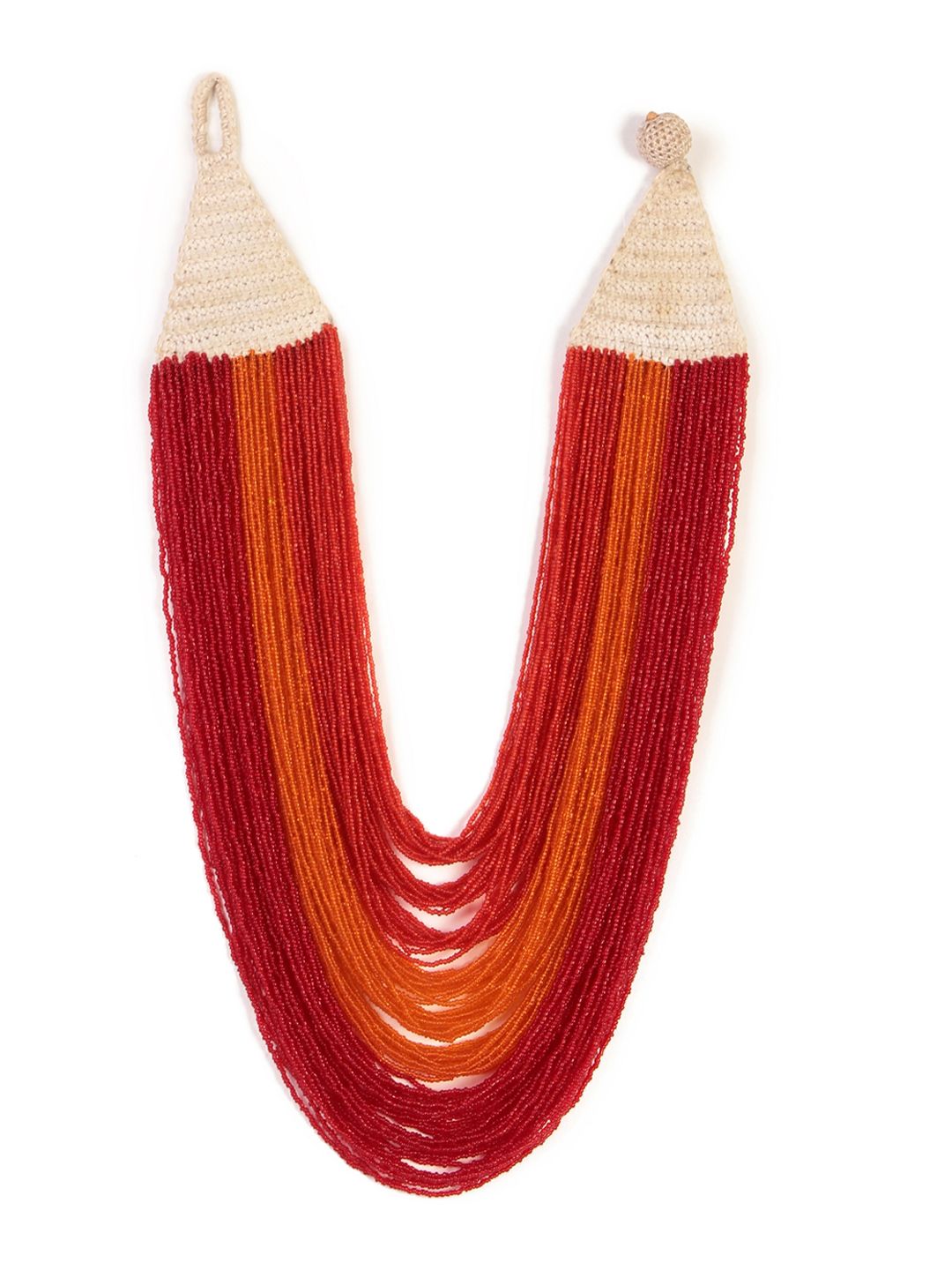 Bamboo Tree Jewels Red Bead Metal Necklace Price in India
