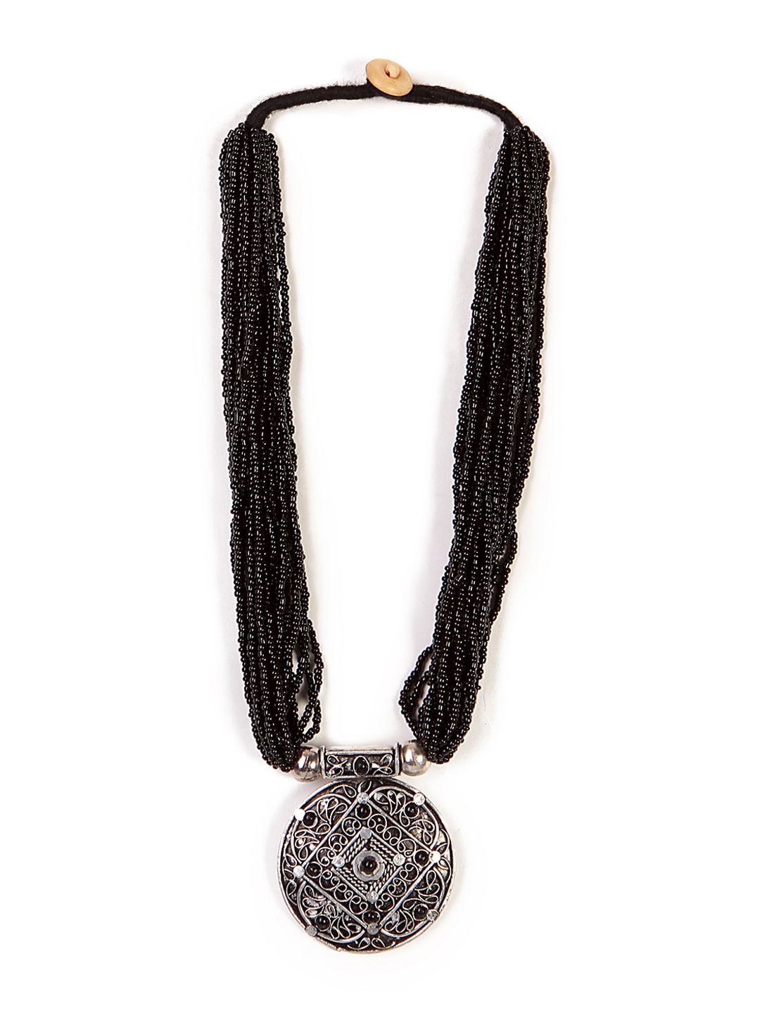 Bamboo Tree Jewels Black Metal Necklace Price in India