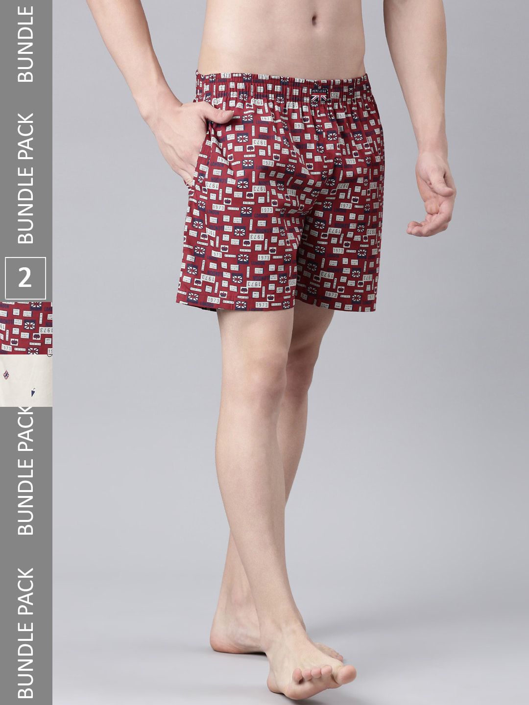 Pepe Jeans Pack Of 2 Printed Anti-Roll Pure Cotton Boxers 8904311381976