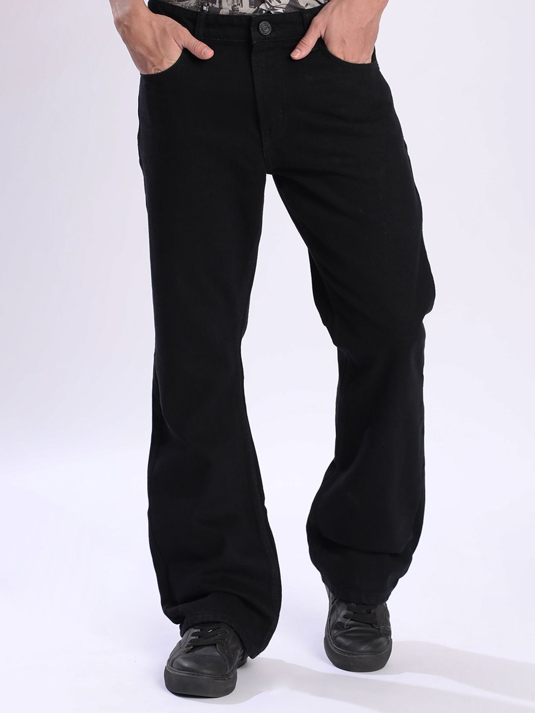 Bene Kleed Men Black solid Bootcut Jeans
