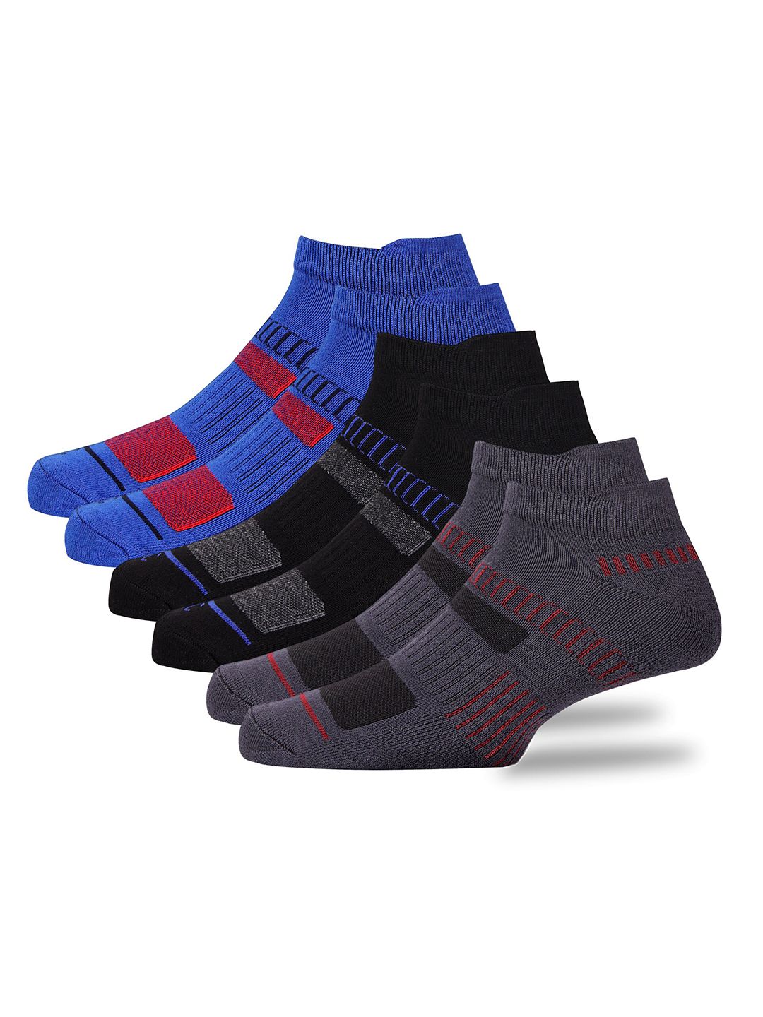 RC. ROYAL CLASS Men Pack Of 3 Patterned Bamboo Ankle Length Socks