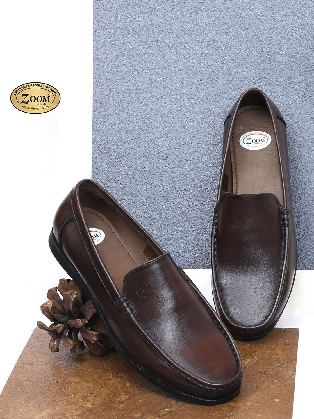 Zoom Shoes Men Lightweight Leather Loafers