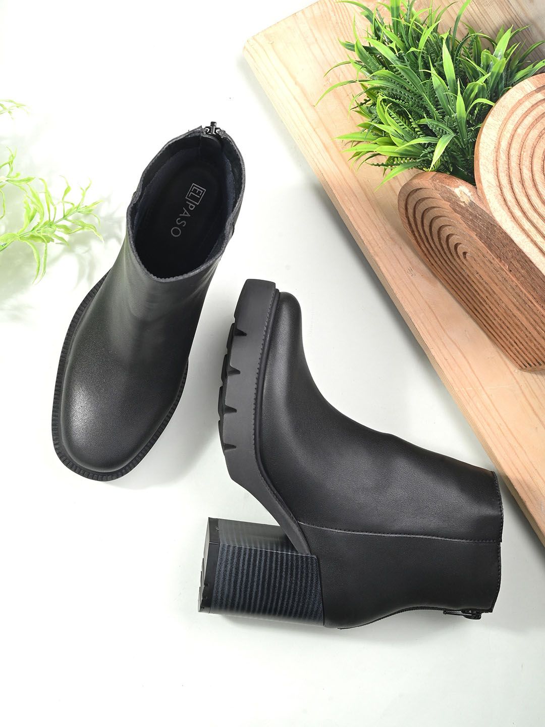 El Paso Women Platform Heeled Mid-Top Regular Boots