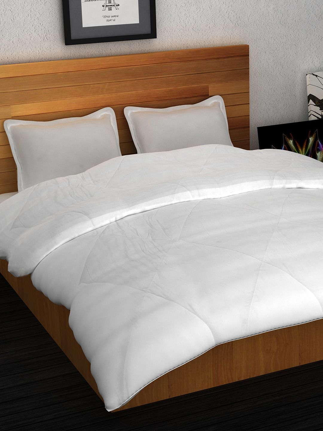 Story@home White Solid Mild Winter 210 GSM Double Bed Comforter Price in India