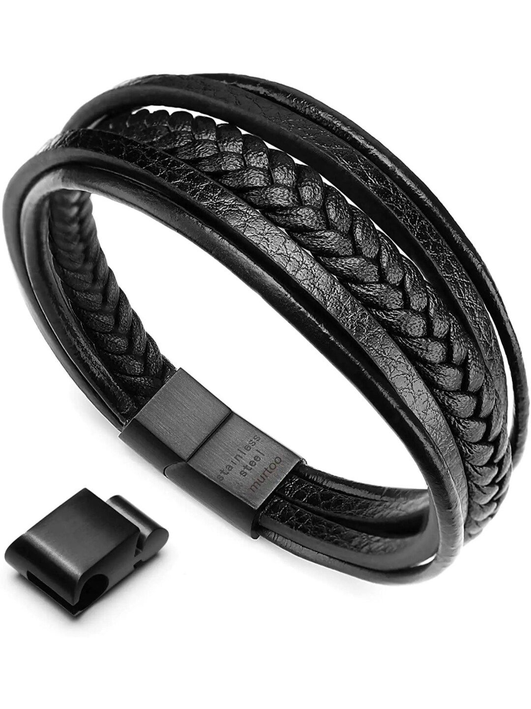 YouBella Men Leather Wraparound Bracelet