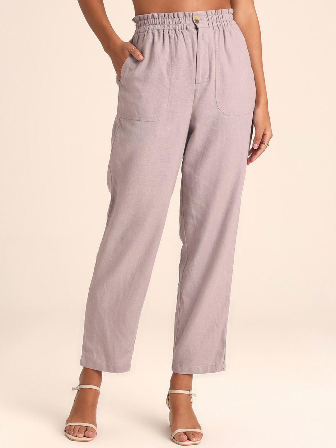 20Dresses Women Lavender High-Rise Trousers Price in India