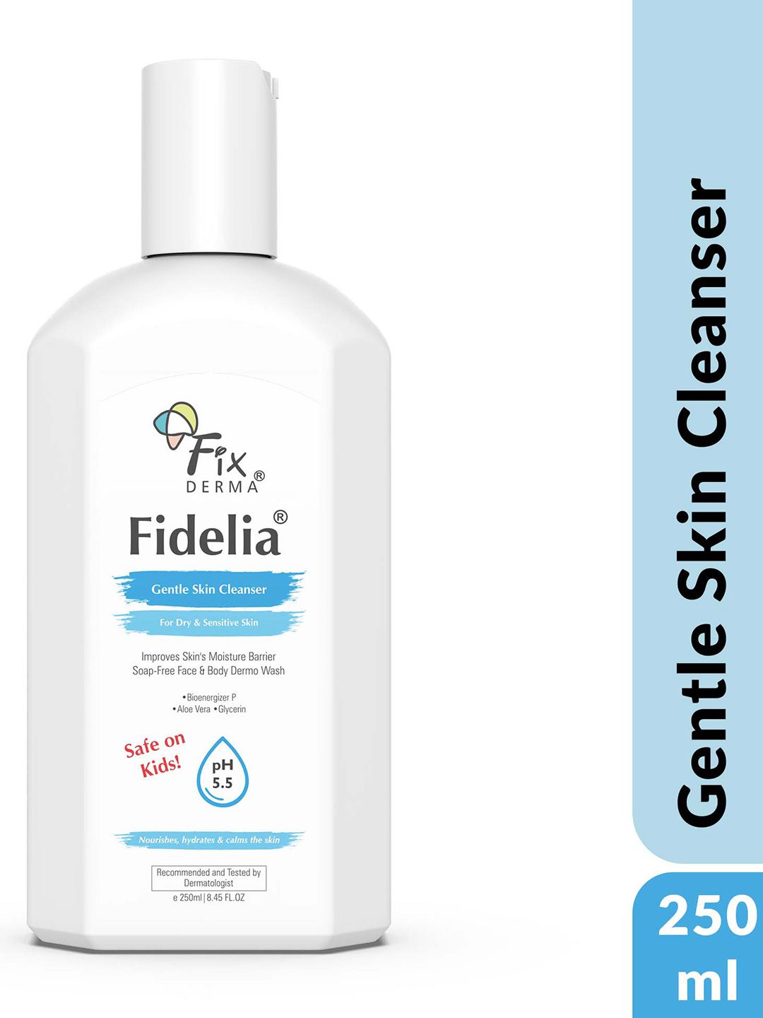 FIXDERMA Fidelia pH 5.5 Gentle Skin Cleanser For Dry & Sensitive Skin - 250ml