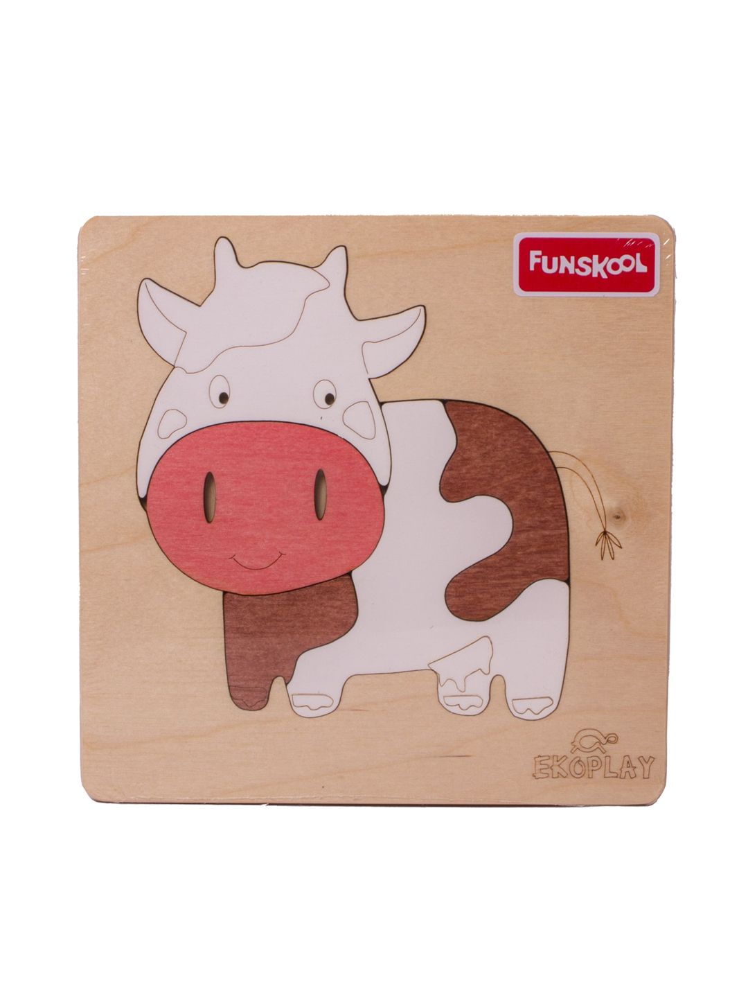 Funskool Unisex Kids Ekoplay Happy Cow Wooden Puzzle For Ages 3+