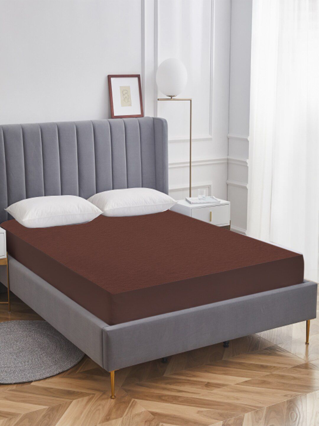 AVI Brown Waterproof Queen Bed Mattress Protector deal from myntra