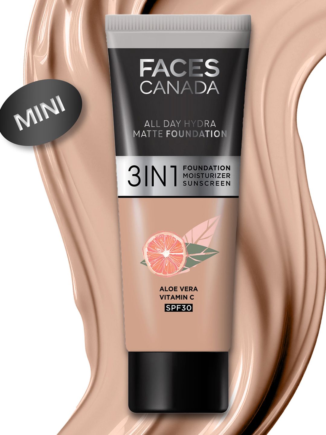 FACES CANADA SPF30 All Day Hydra 3IN1 Mini  Matte Foundation+Moisturizer 15ml-Warm Natural