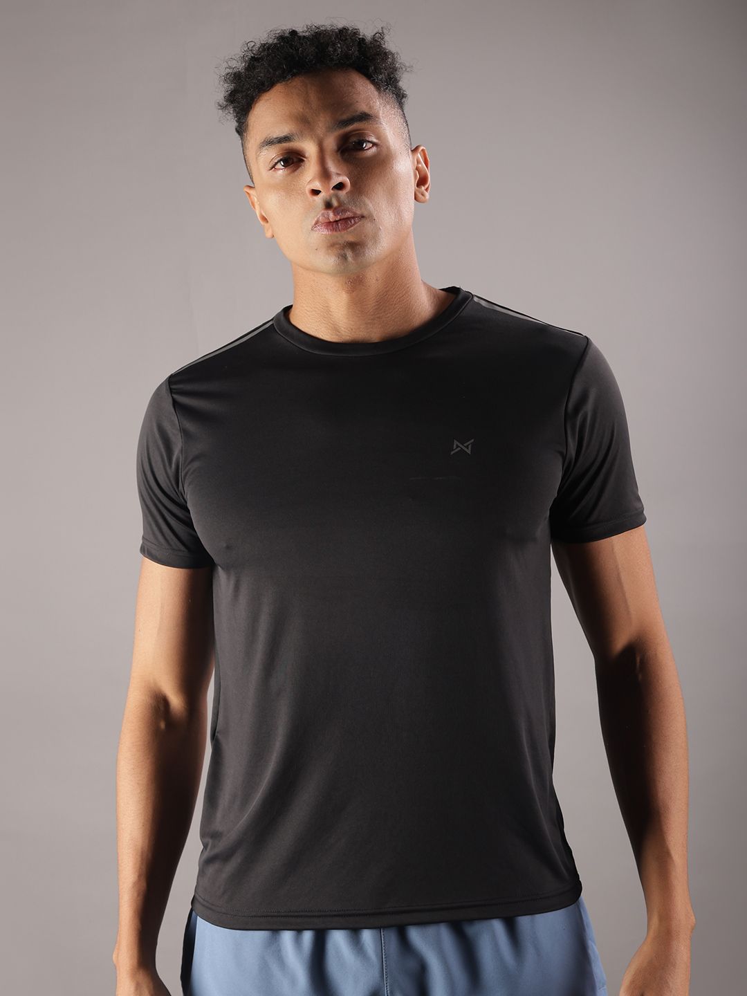 Force NXT Men Microfiber Anti Viral Anti Odour Cool Round Neck Sports Printed T-Shirt
