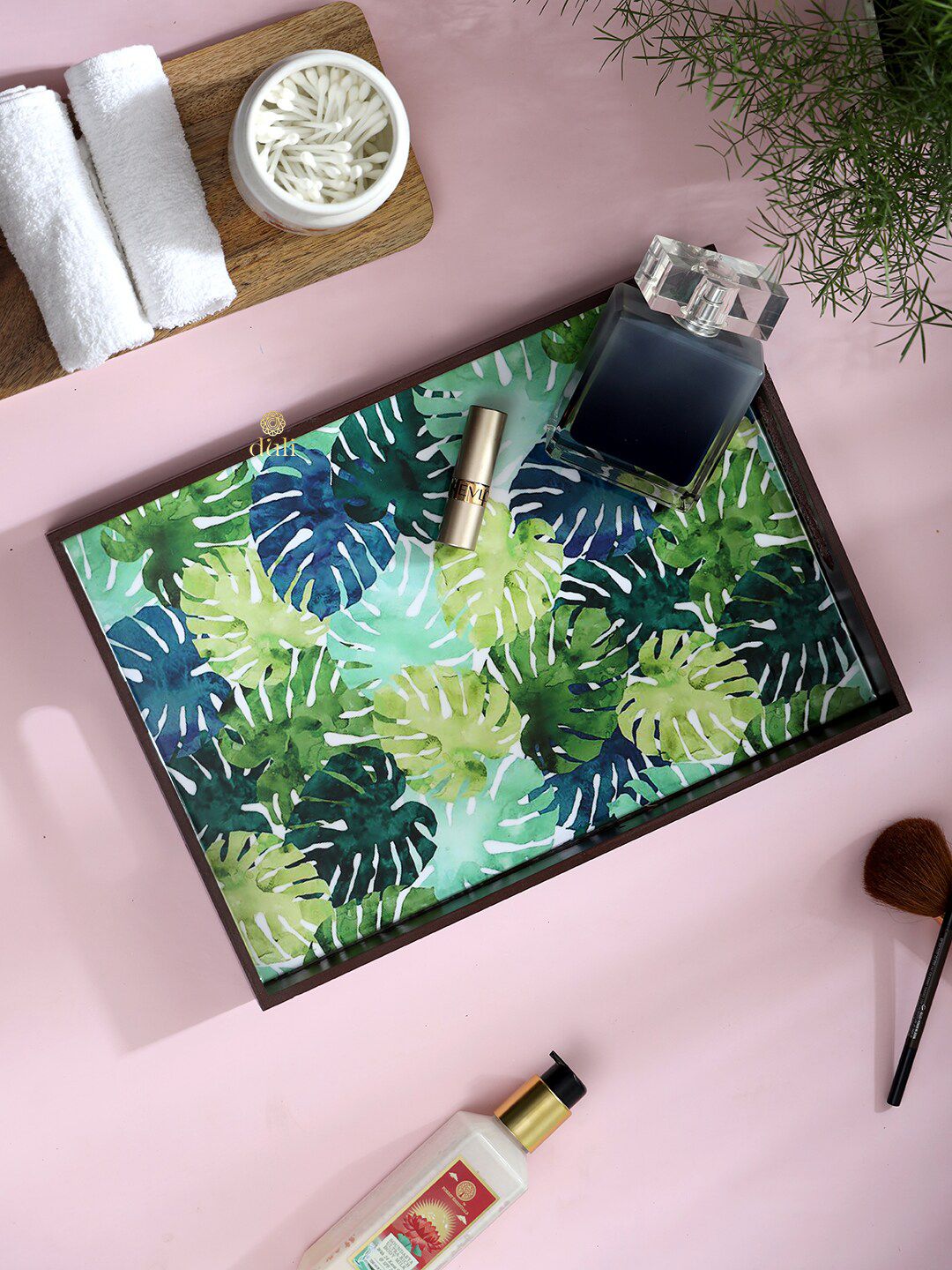 DULI Green & Blue 2 Pcs Printed Rectangle Serving Trays