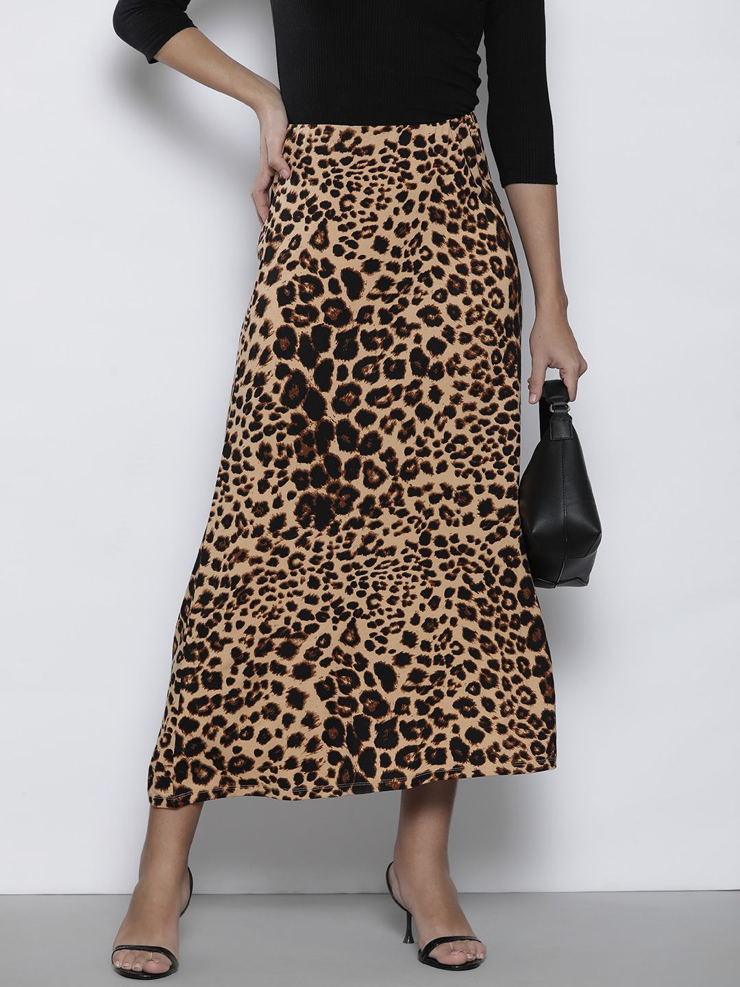 DOROTHY PERKINS Animal Printed A-Line Midi Skirt Price in India