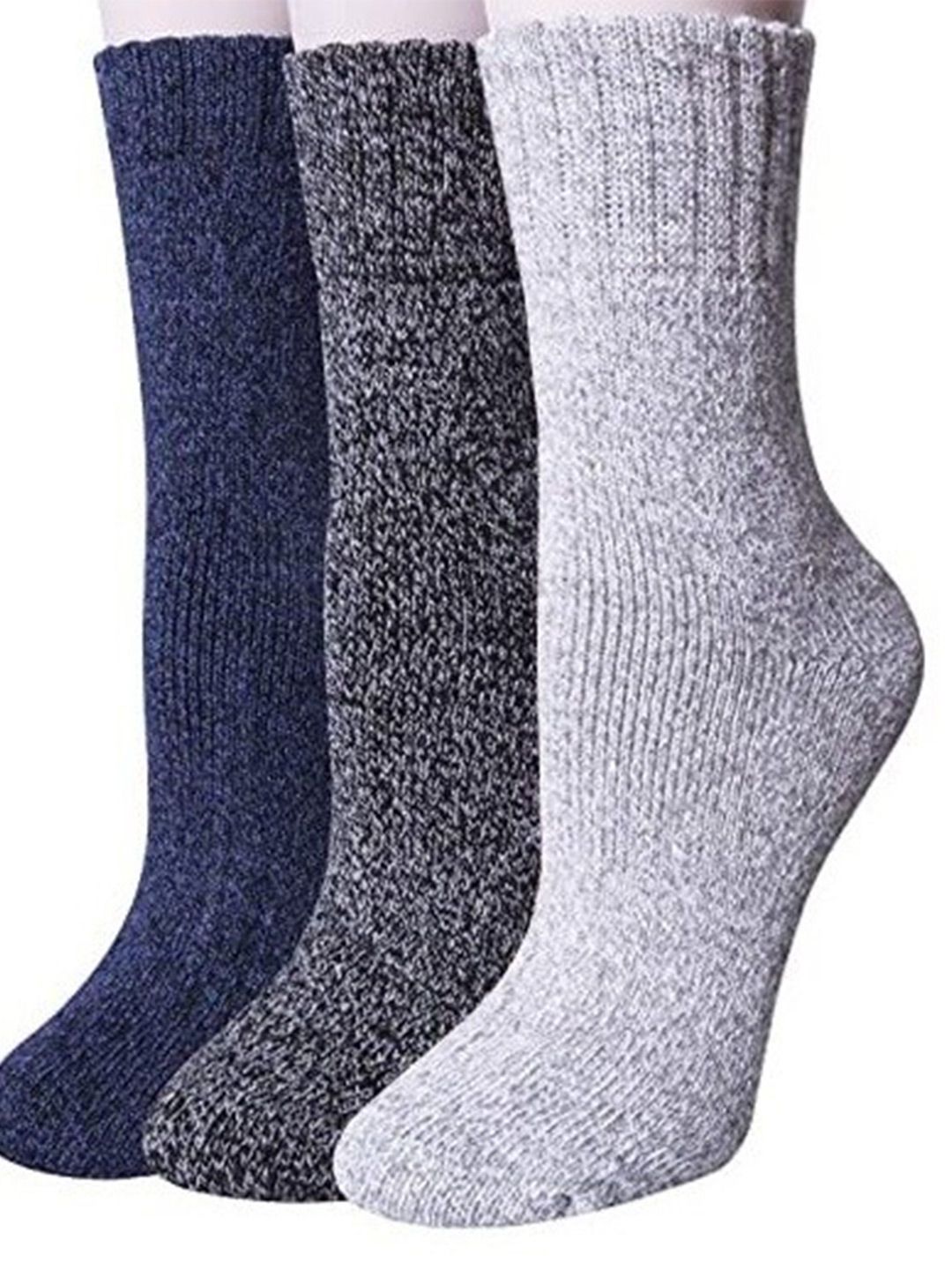 Alexvyan Men Pack of 3 Solid Calf-Length Winter Woolen Warm Socks