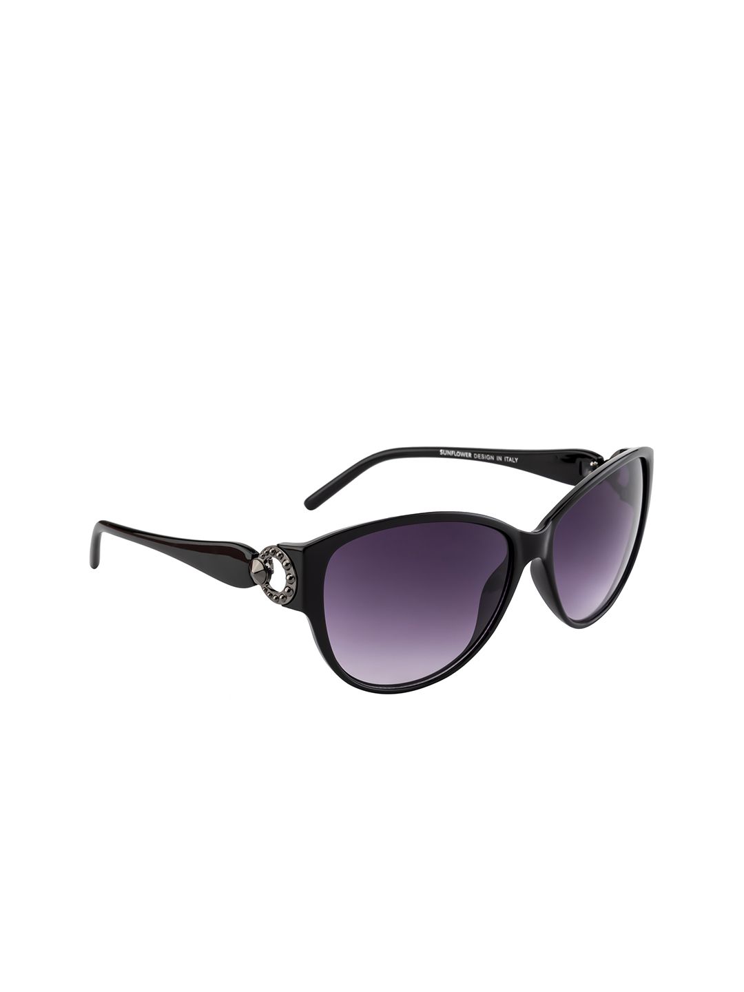 DressBerry Women Grey Lens & Black Cateye Sunglasses with UV Protected Lens DB-P8556-C1