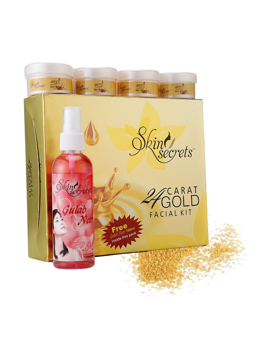 Skin Secrets Set of 4 24Carat Gold Scrub - Cream - Gel & Pack 70ml Each